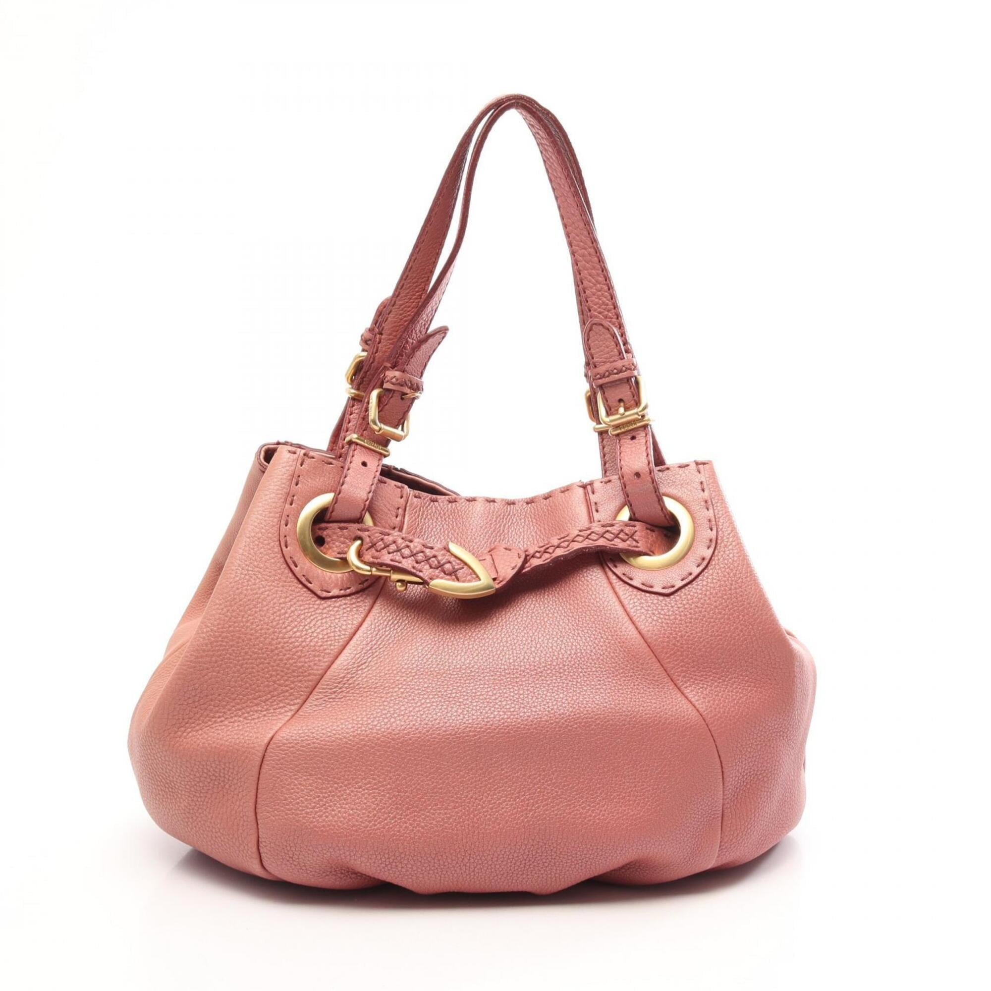 Fendi Pink Leather Handbag Tote Bag (Pre-Owned)