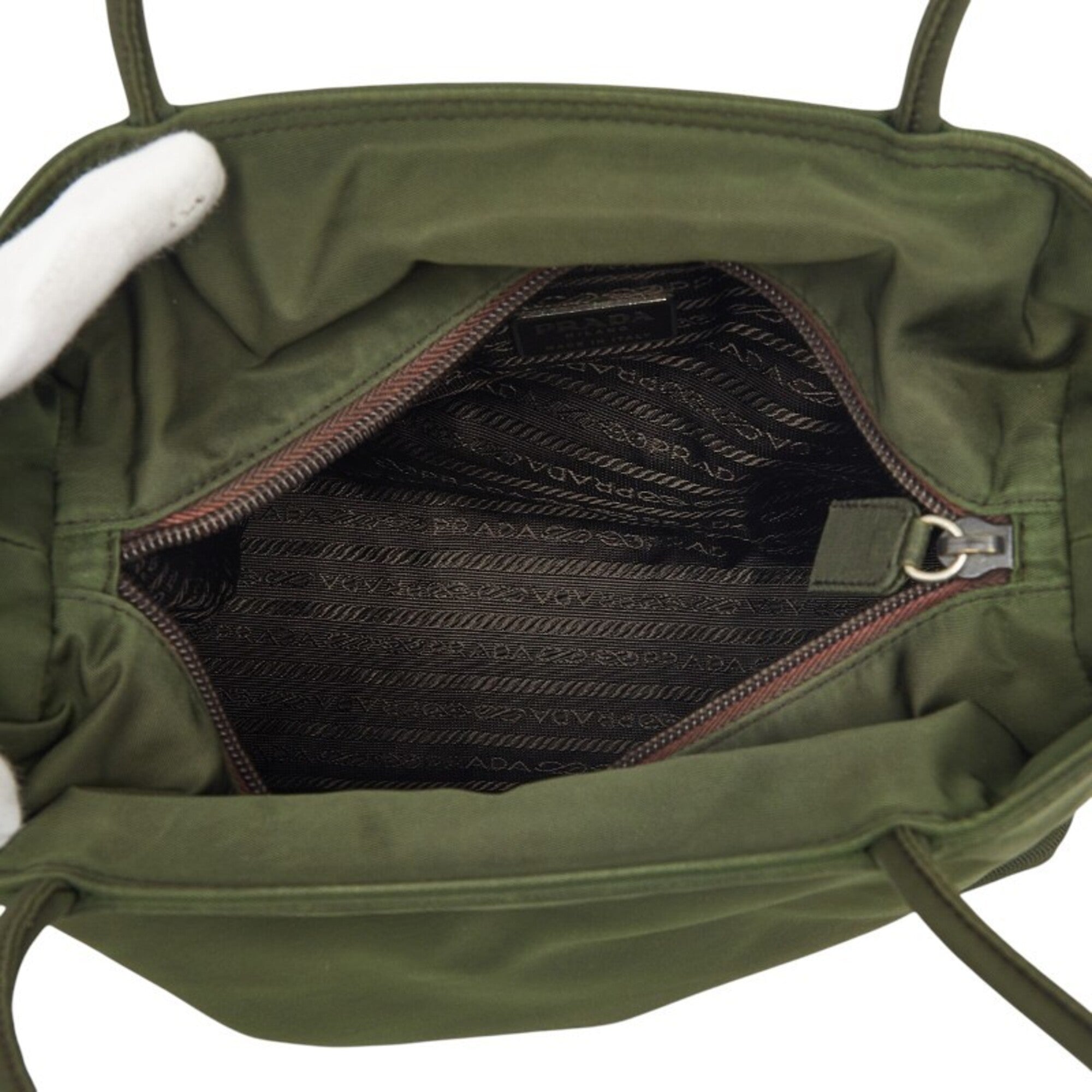 Prada Green Tessuto Nylon Handbag (Pre-Owned)