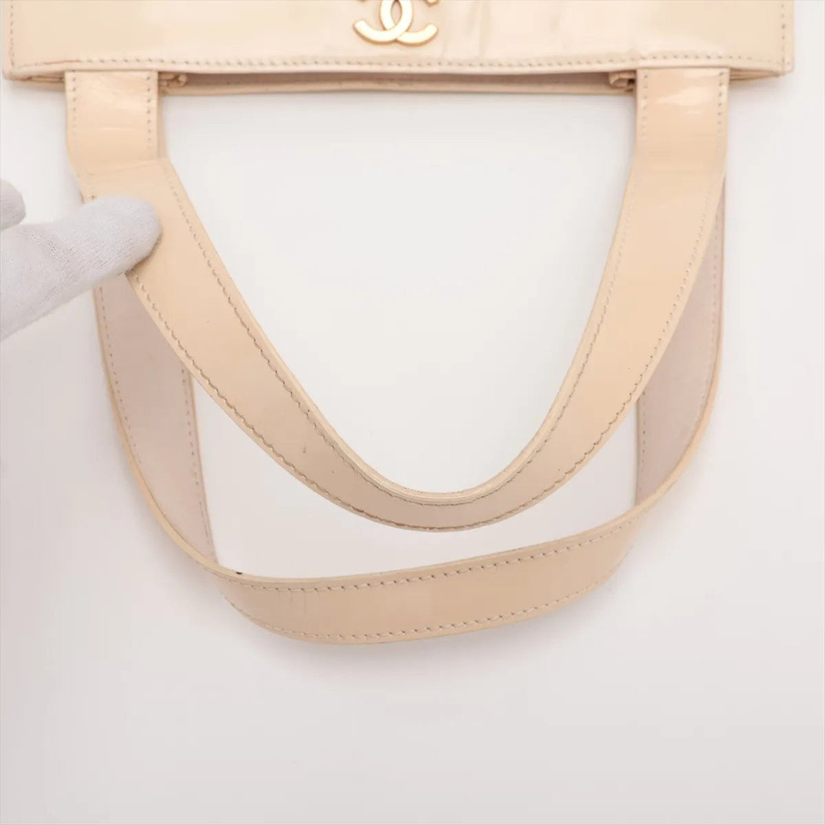 Chanel Beige Leather Shoulder Bag Tote Bag (Pre-Owned)