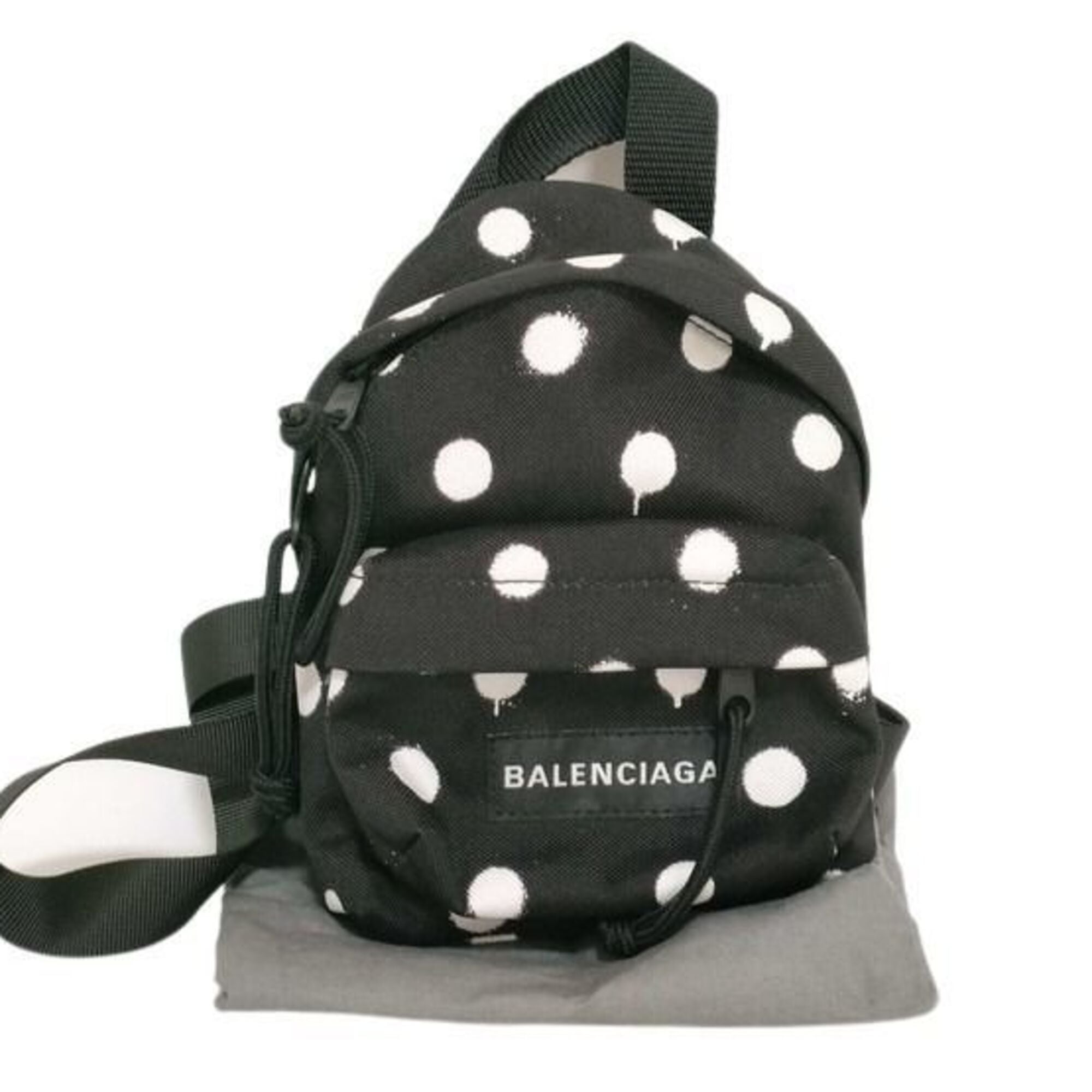 Balenciaga Black White Canvas Shoulder Bag (Pre-Owned)
