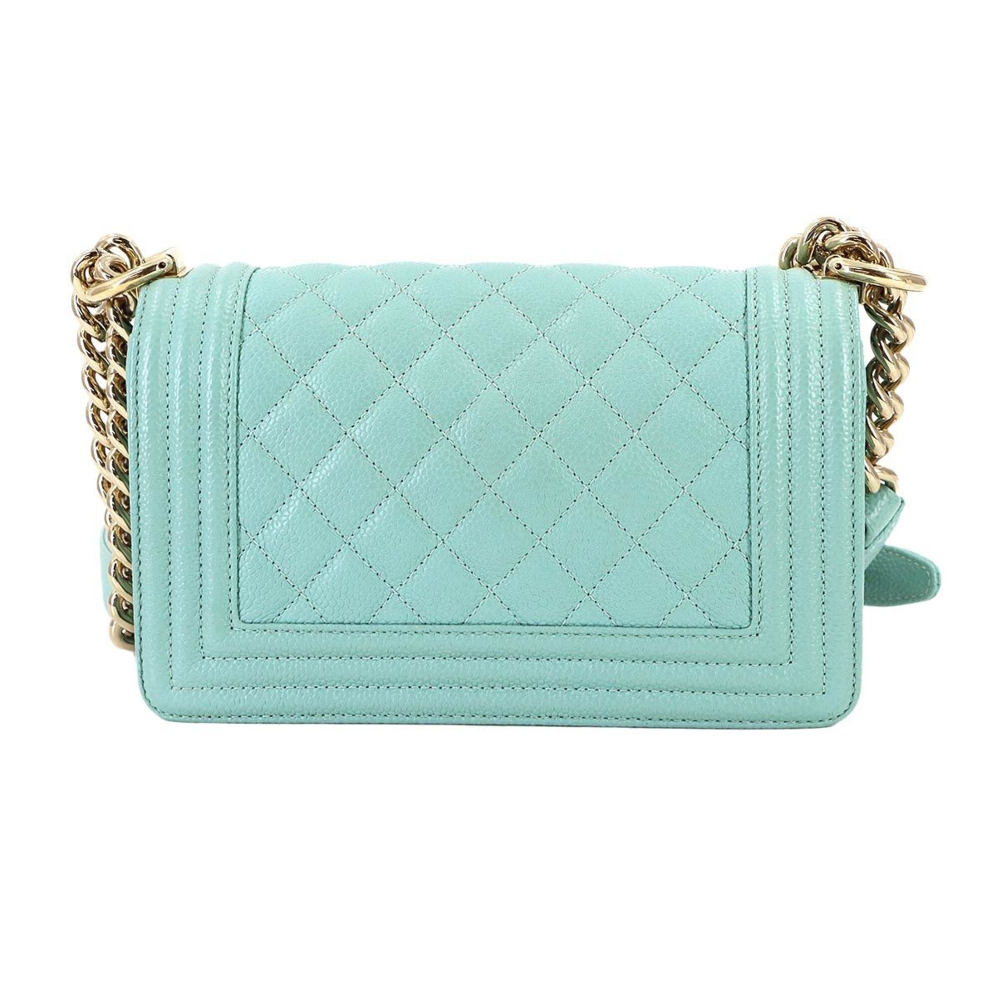 Chanel Blue Grained Calfskin Handbag Shoulder Bag (Pre-Owned)