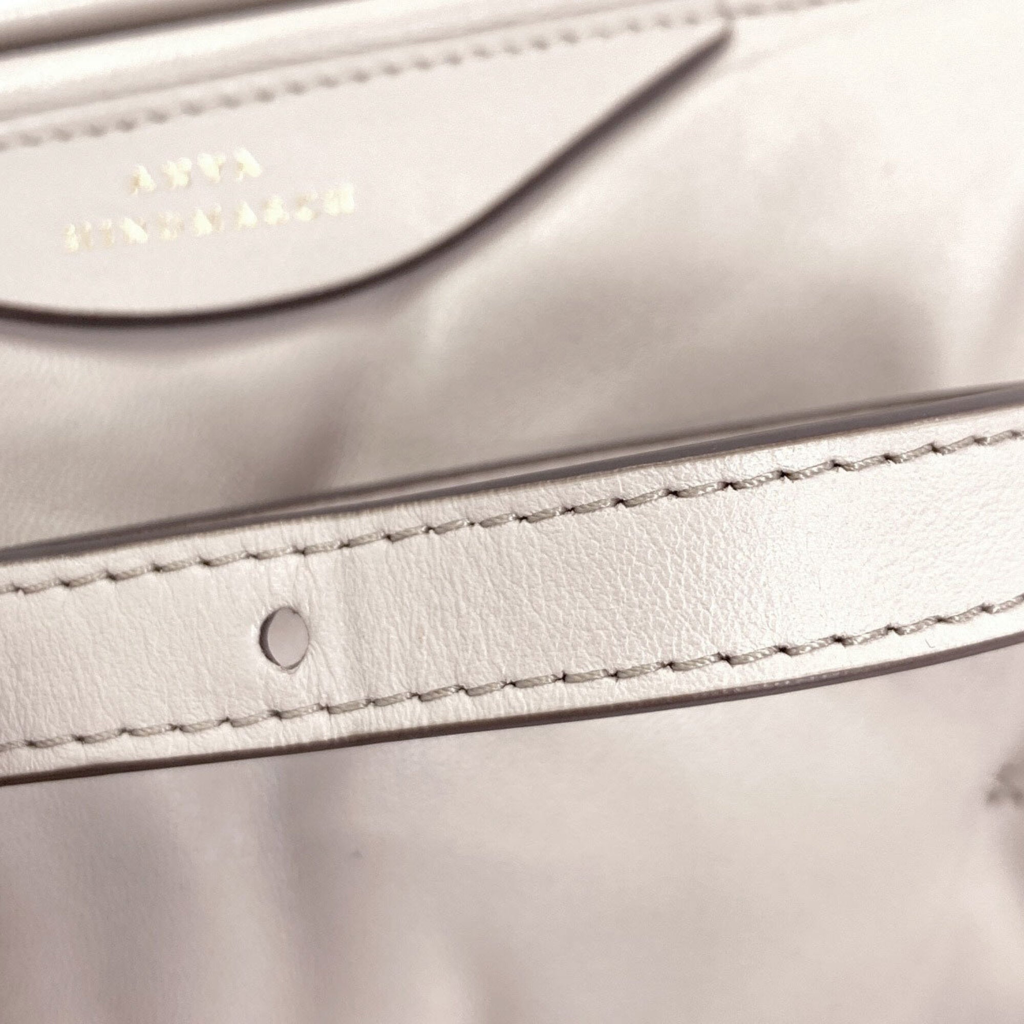 Anya Hindmarch Light Gray Leather Shoulder Bag (Pre-Owned)