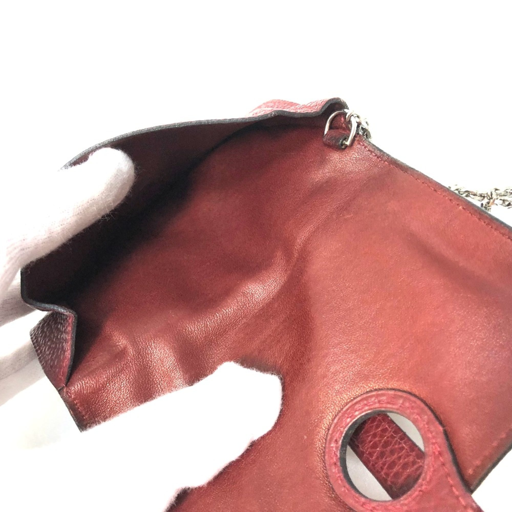Hermes Red Leather Coin Purse/Coin Case (Pre-Owned)