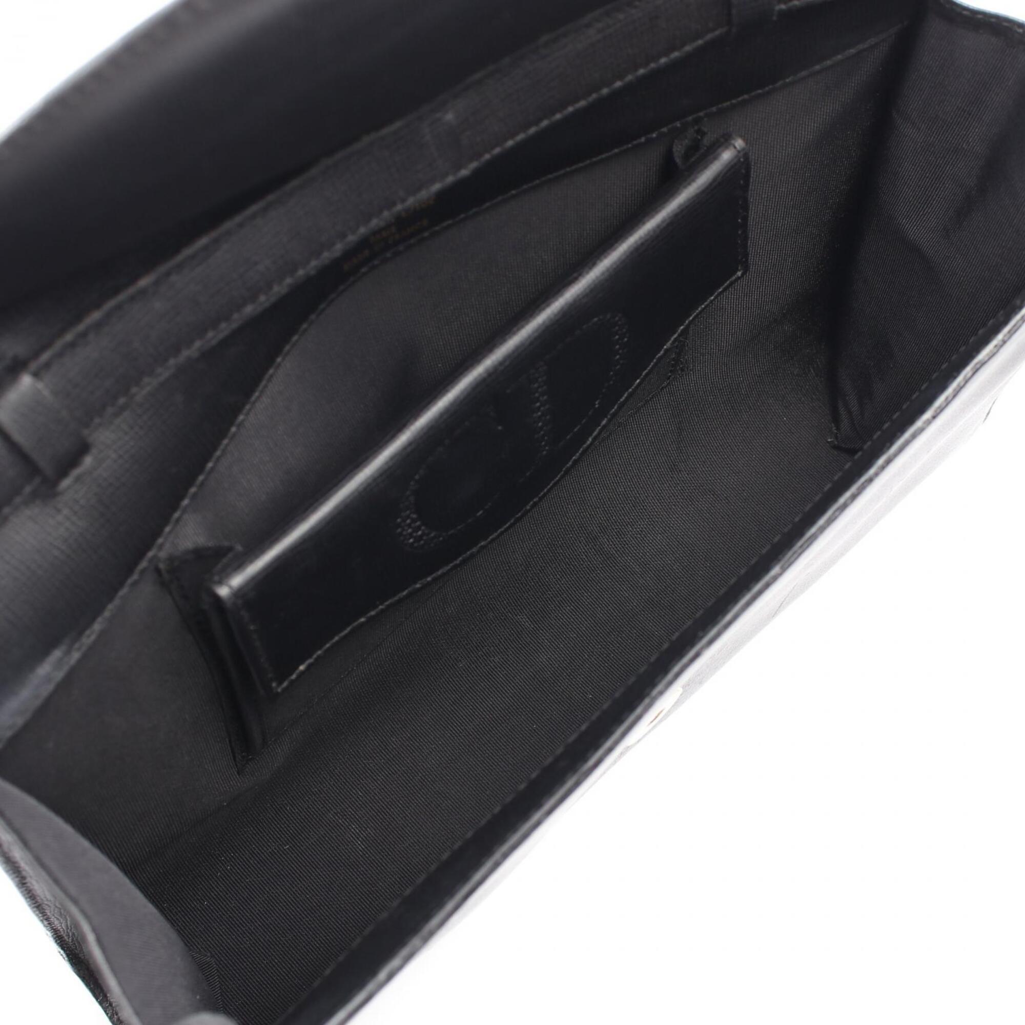 Christian Dior Black Leather Handbag Shoulder Bag (Pre-Owned)