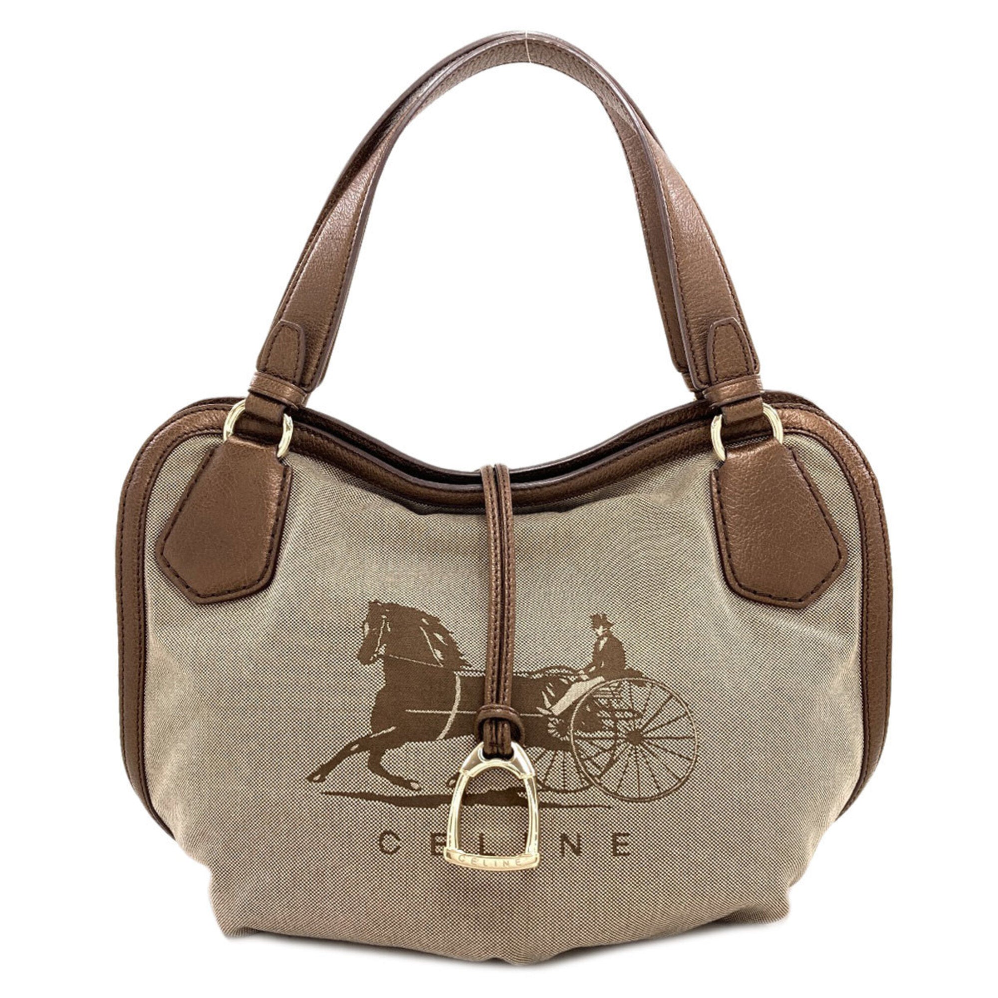 Celine Brown Canvas Handbag (Pre-Owned)
