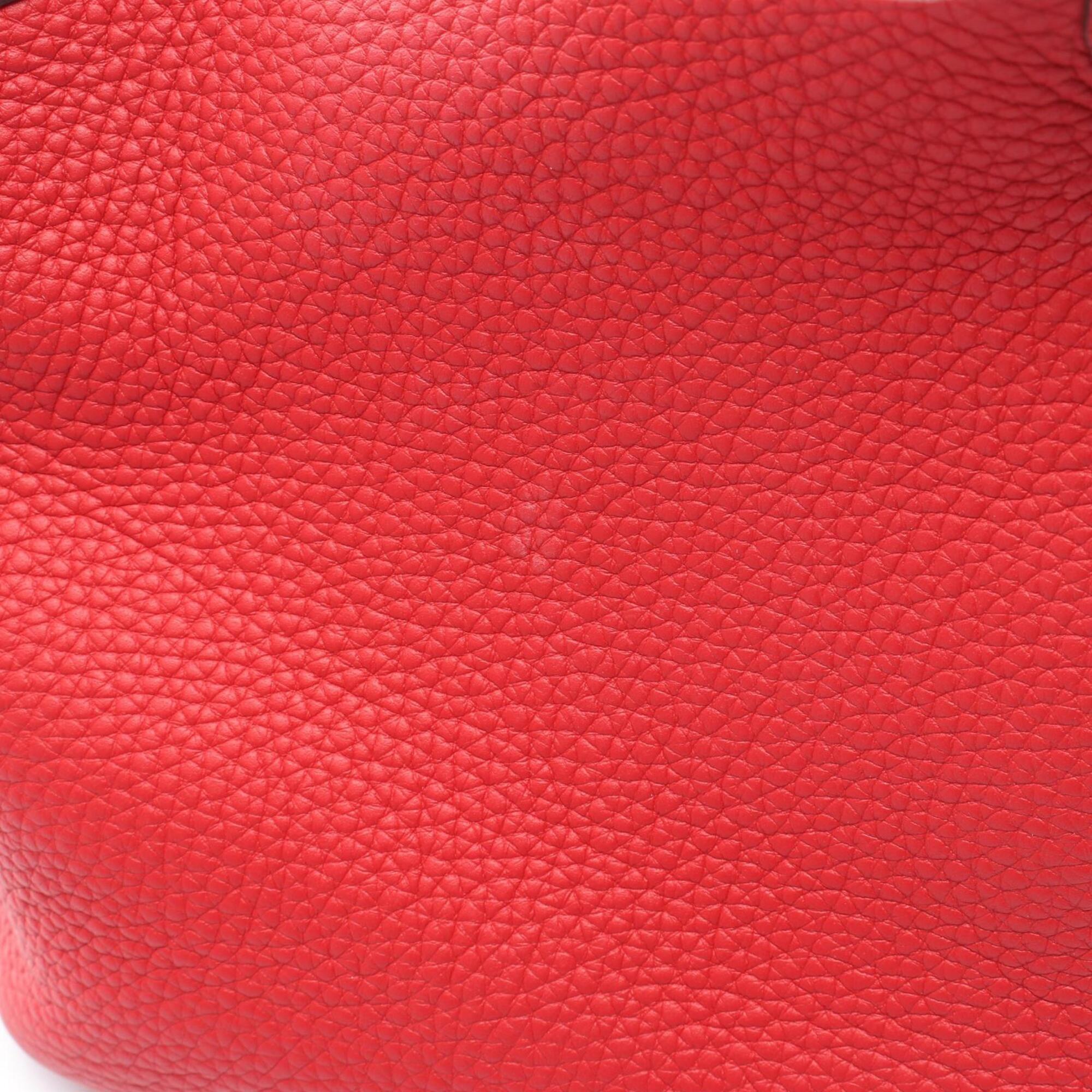 Hermes Red Color Vermilion Taurillon Clemence Leather Leather Handbag (Pre-Owned)