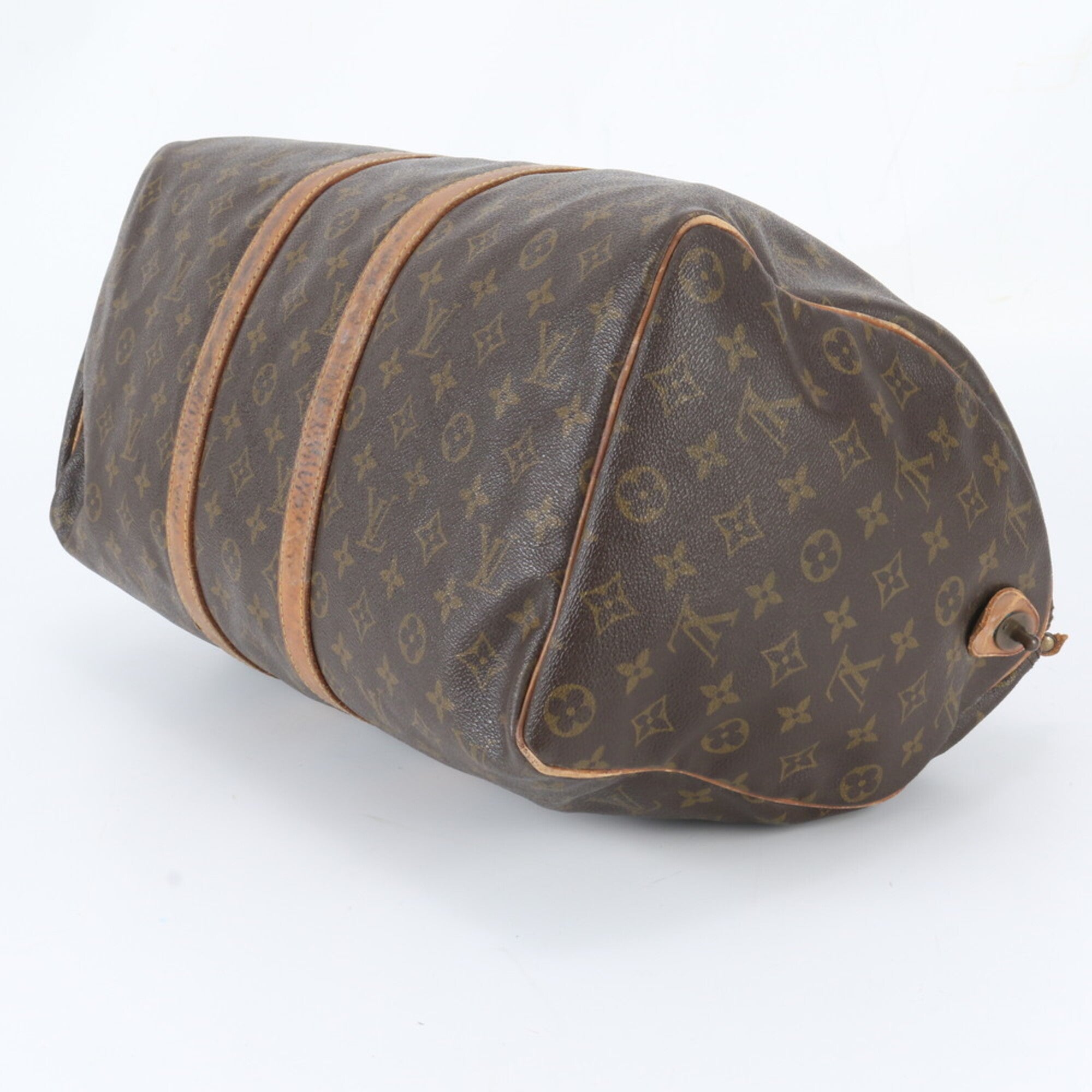Louis Vuitton Monogram Brown Coated Canvas Leather Handbag Tote Bag (Pre-Owned)