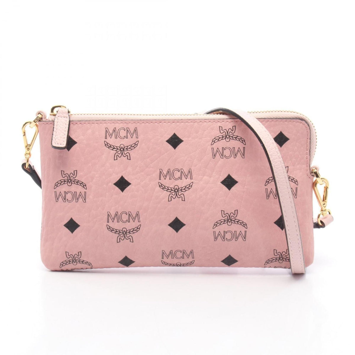 Mcm Pink Leather Handbag Pouch Shoulder Bag (Pre-Owned)