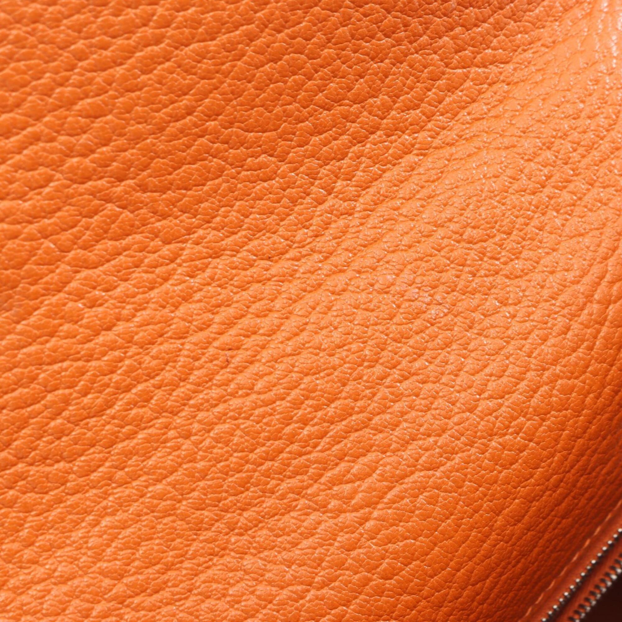 Hermes Orange Chevre Leather Handbag (Pre-Owned)