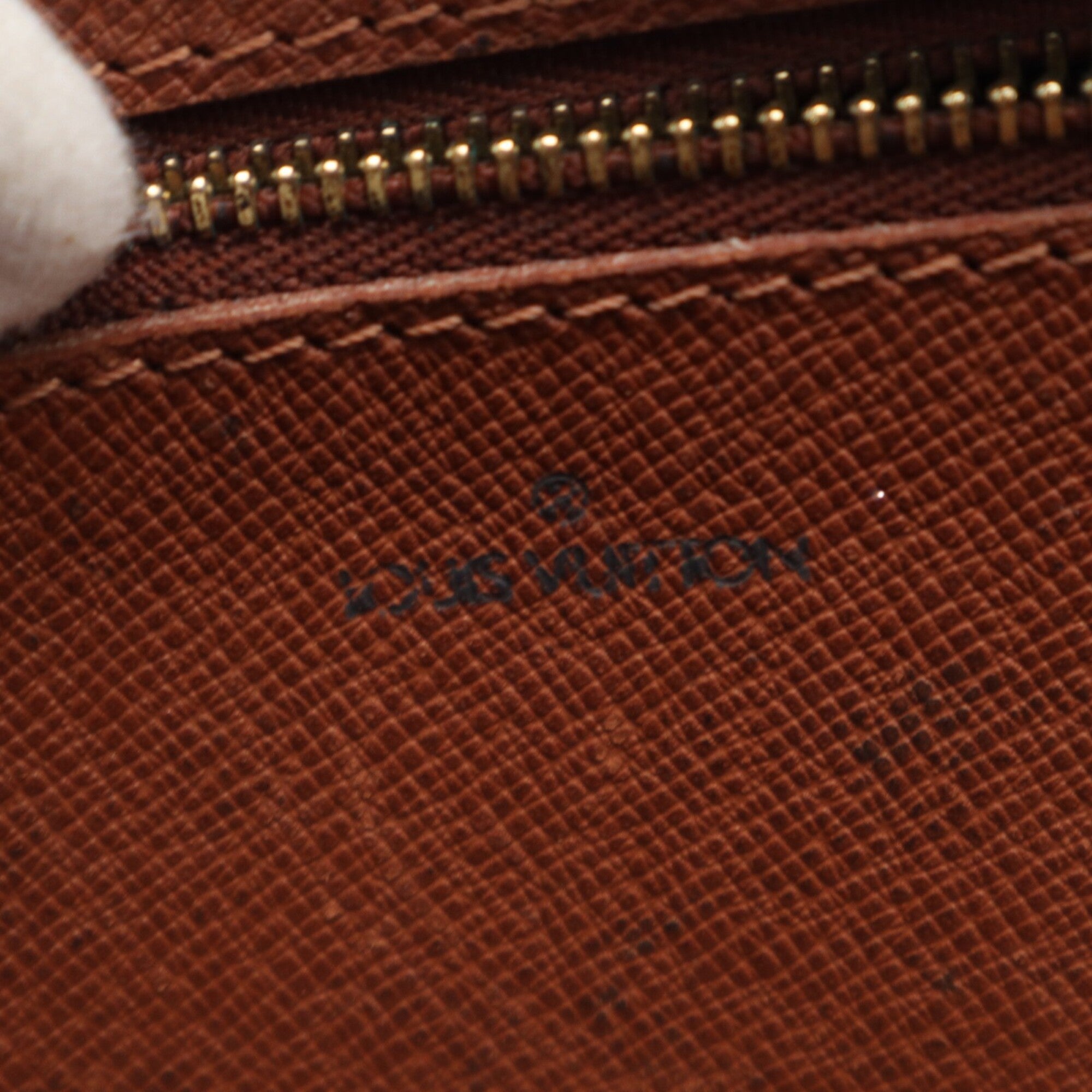 Louis Vuitton Beige Brown Monogram Coated Canvas Leather Shoulder Bag (Pre-Owned)