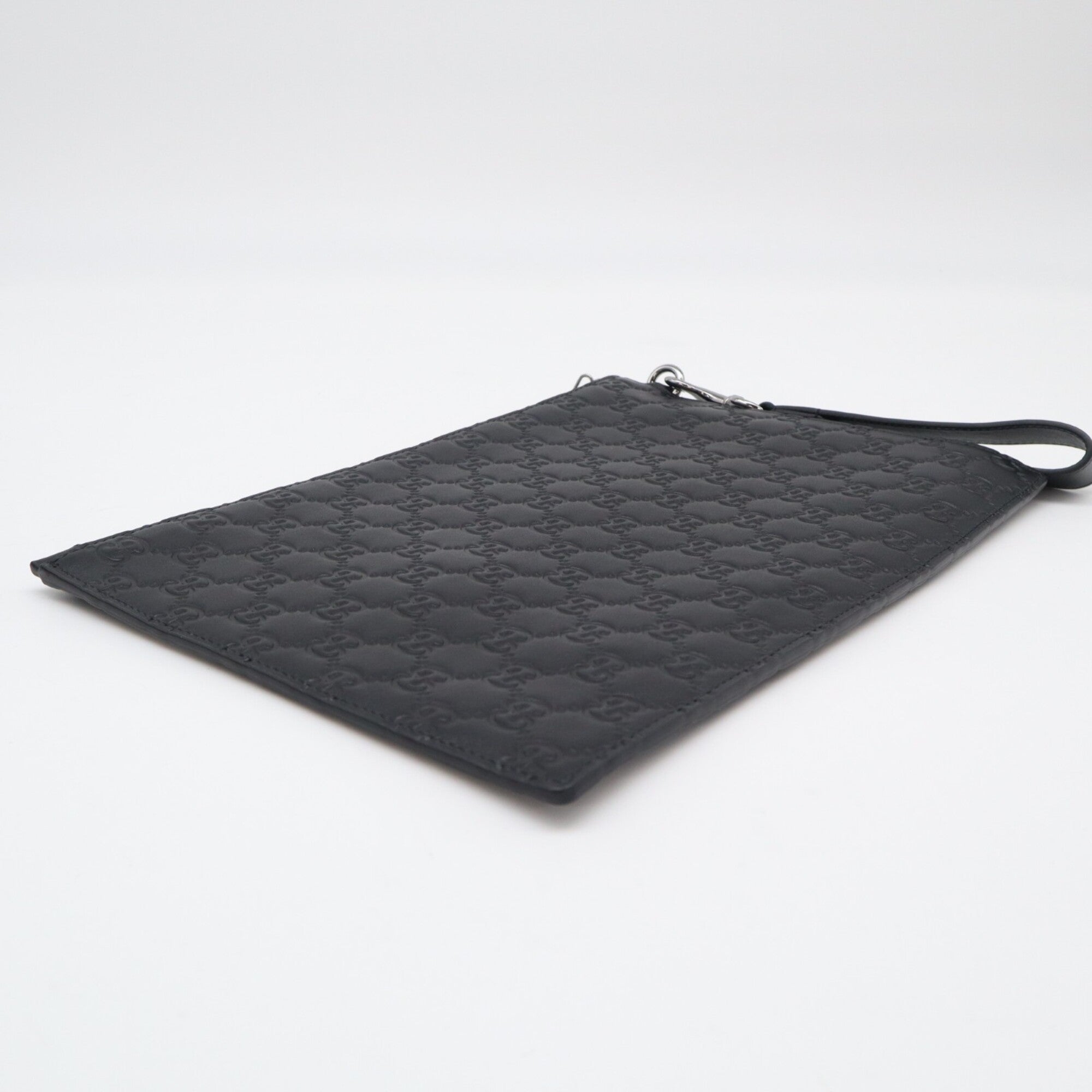 Gucci Guccissima Black Leather Clutch Bag (Pre-Owned)