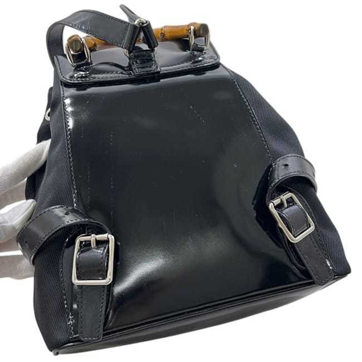 Gucci Black Nylon Leather Backpack (Pre-Owned)