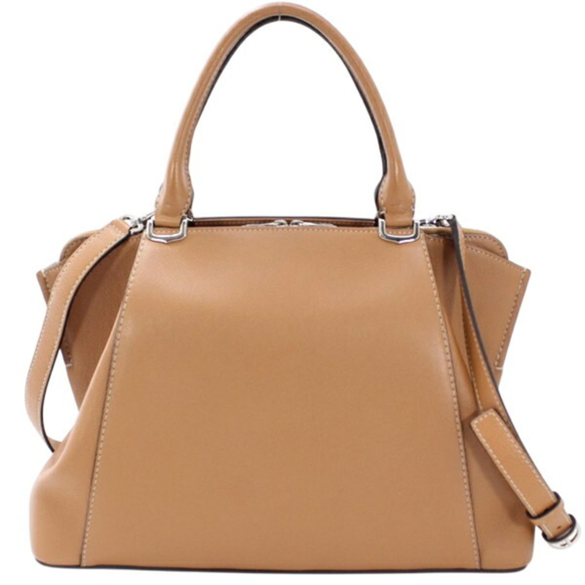 Cartier Light Brown Leather Handbag Shoulder Bag (Pre-Owned)