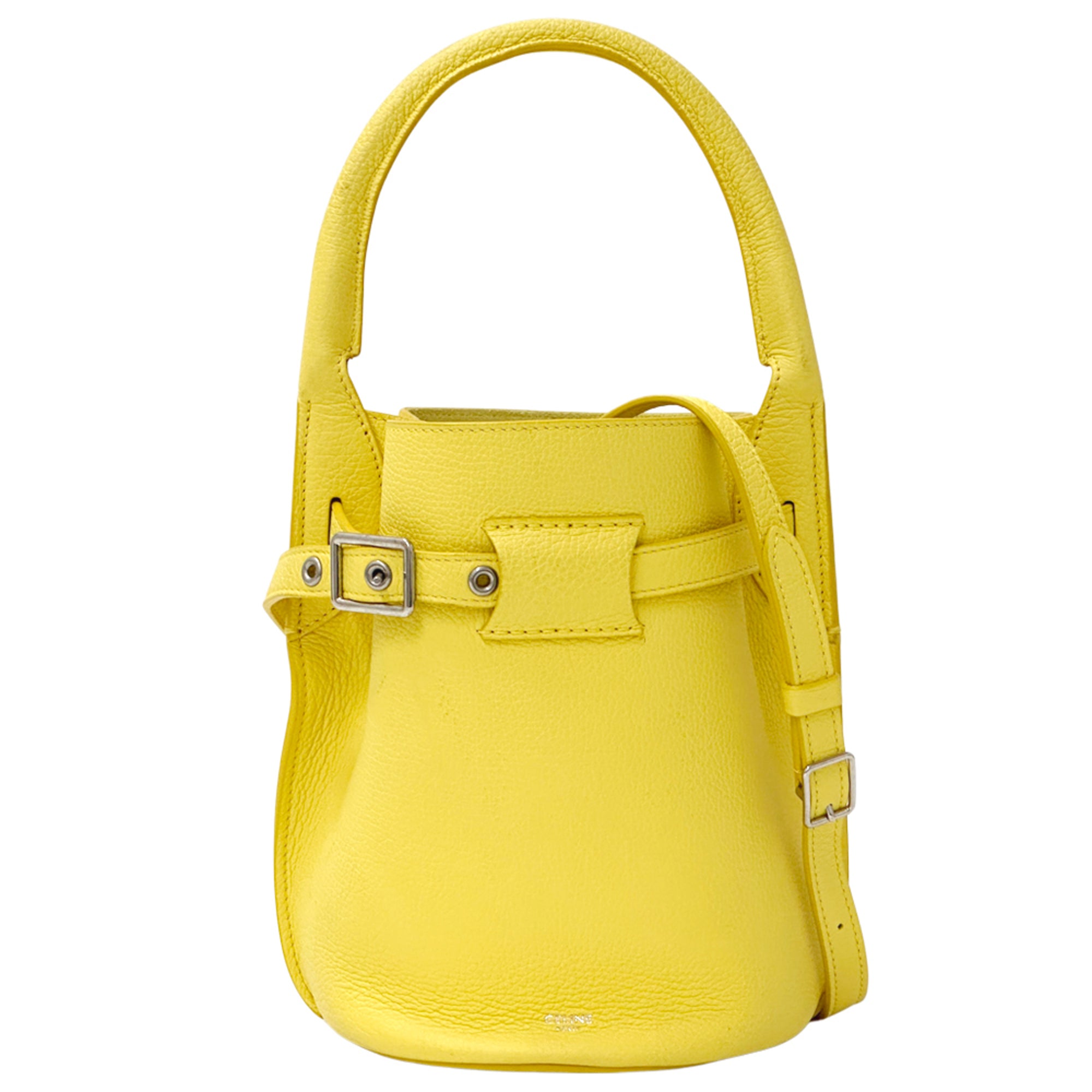 Celine Yellow Leather Handbag Shoulder Bag (Pre-Owned)