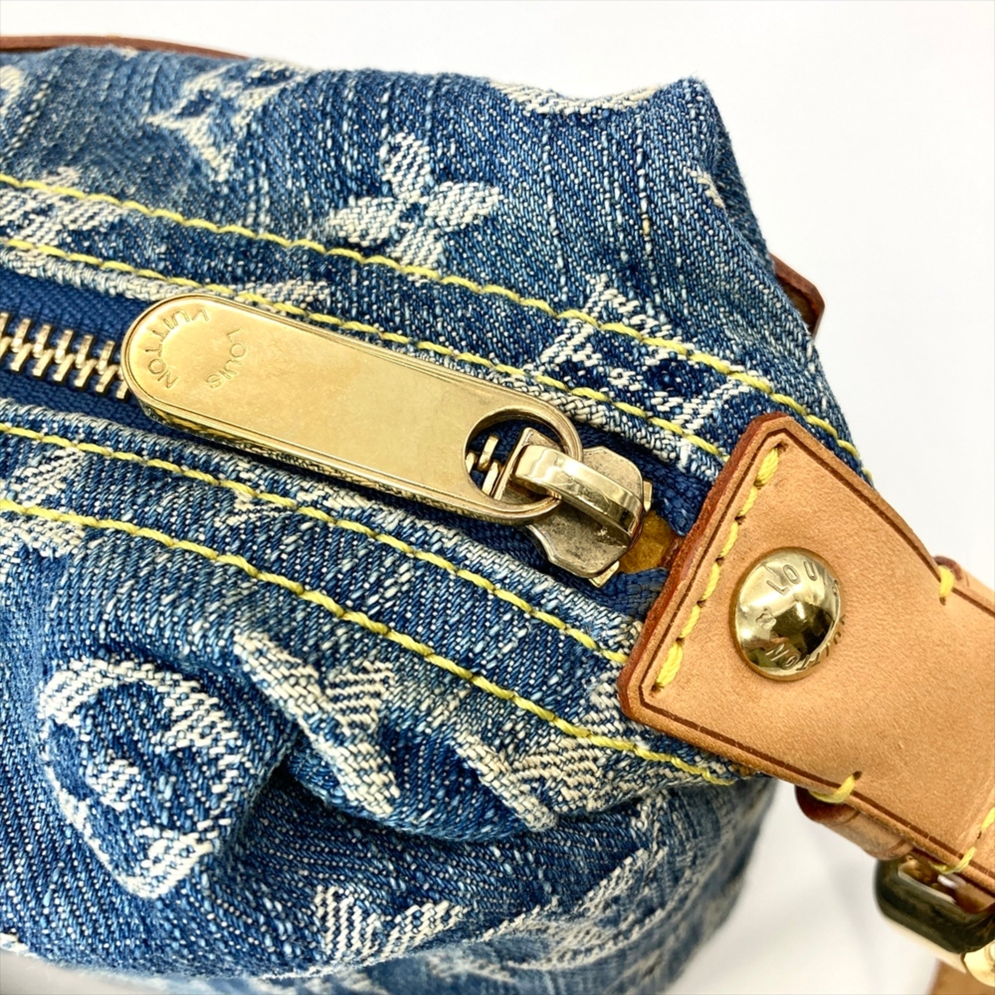 Louis Vuitton Monogram Denim Blue Monogram Denim Shoulder Bag (Pre-Owned)