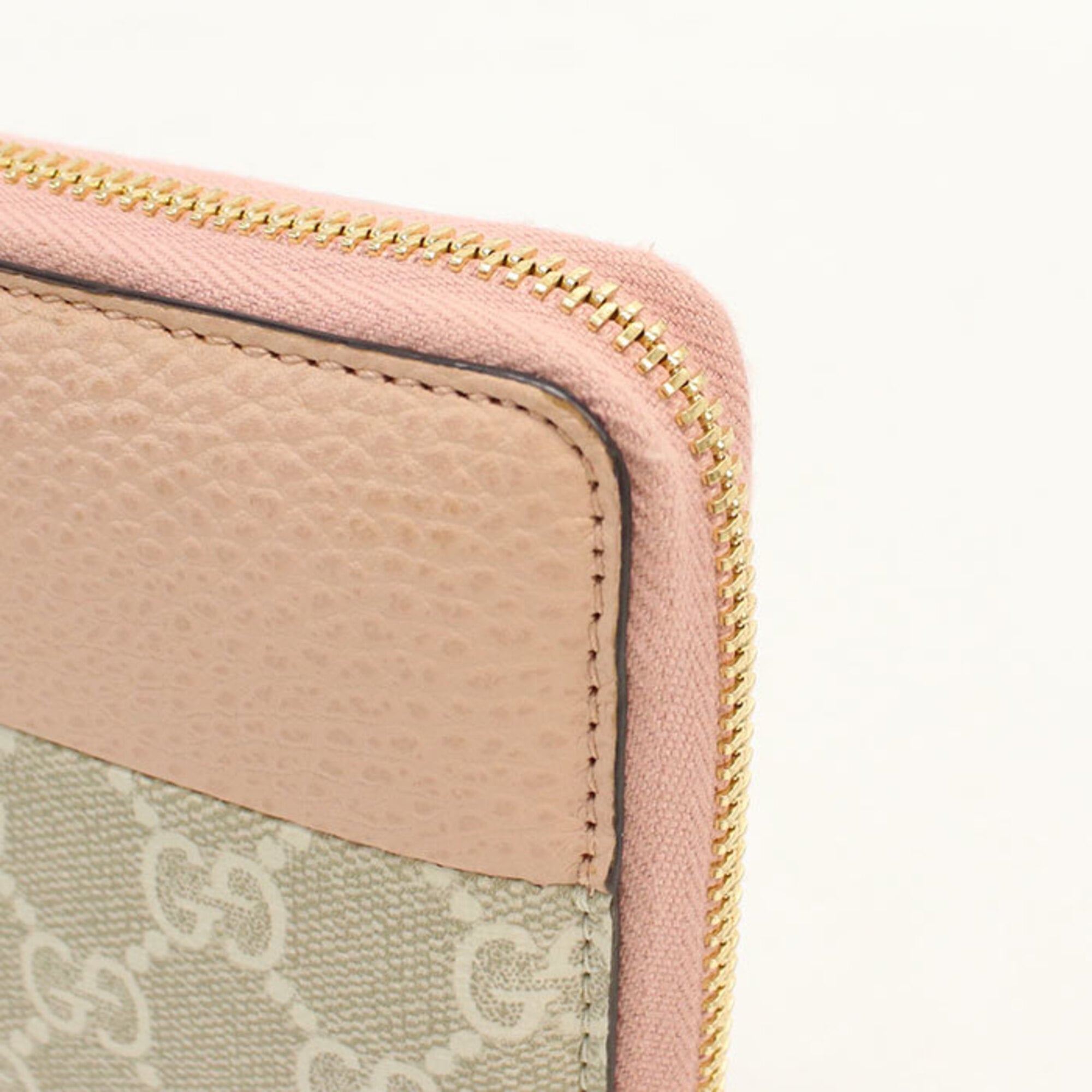 Gucci Pink Leather Pvc Long Wallet (Bi-Fold) (Pre-Owned)