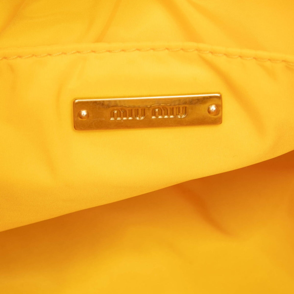 Miu Miu Matelasse Yellow Nylon Leather Handbag Shoulder Bag (Pre-Owned)