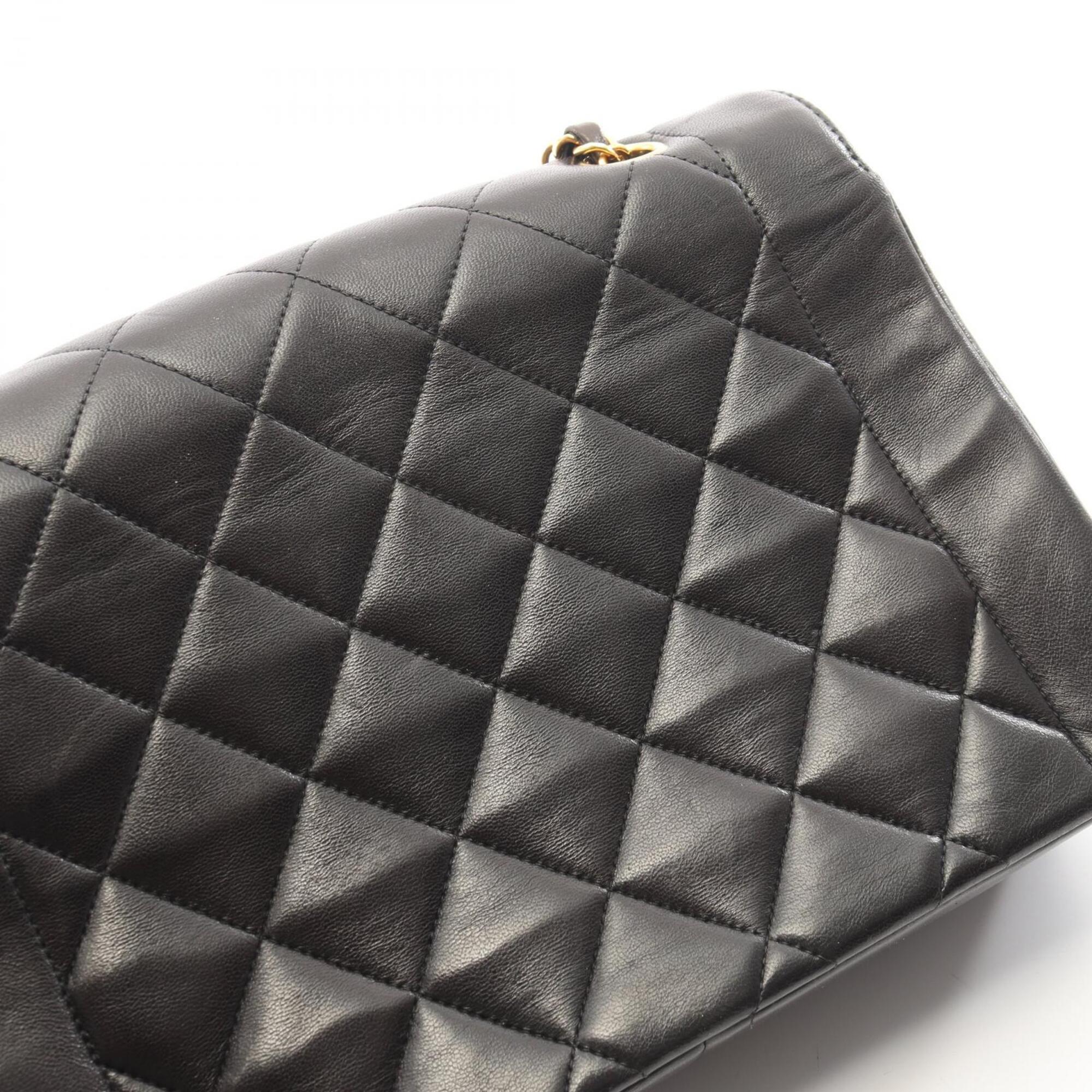 Chanel Black Leather Handbag Shoulder Bag (Pre-Owned)