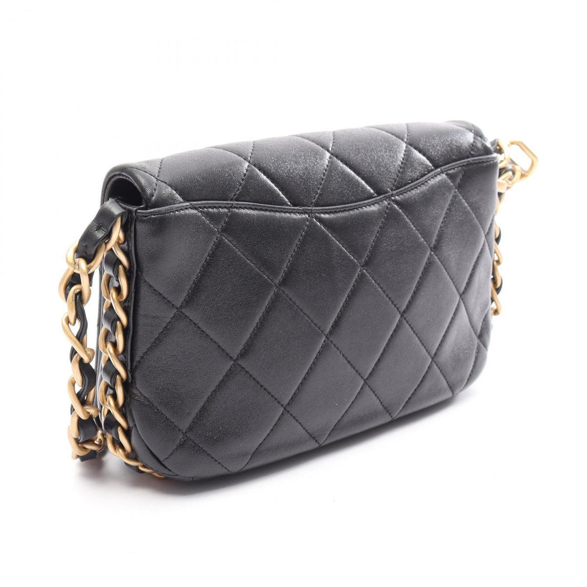Chanel Black Leather Handbag Shoulder Bag (Pre-Owned)