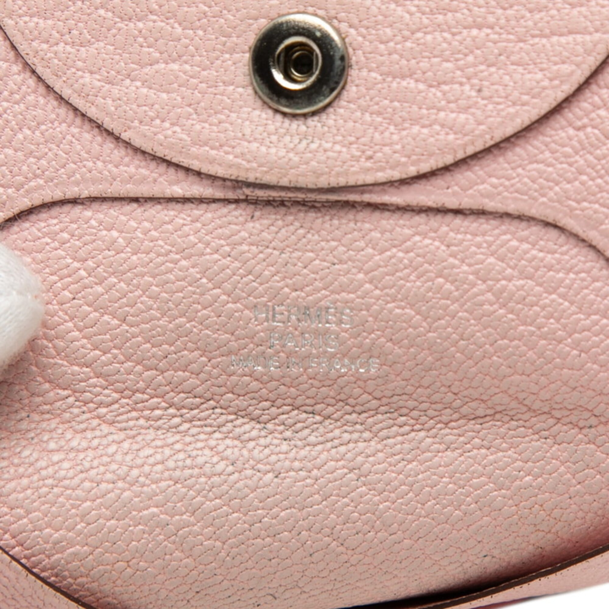 Hermes Rose Sakura Chevre Myzore Leather Coin Purse/Coin Case (Pre-Owned)