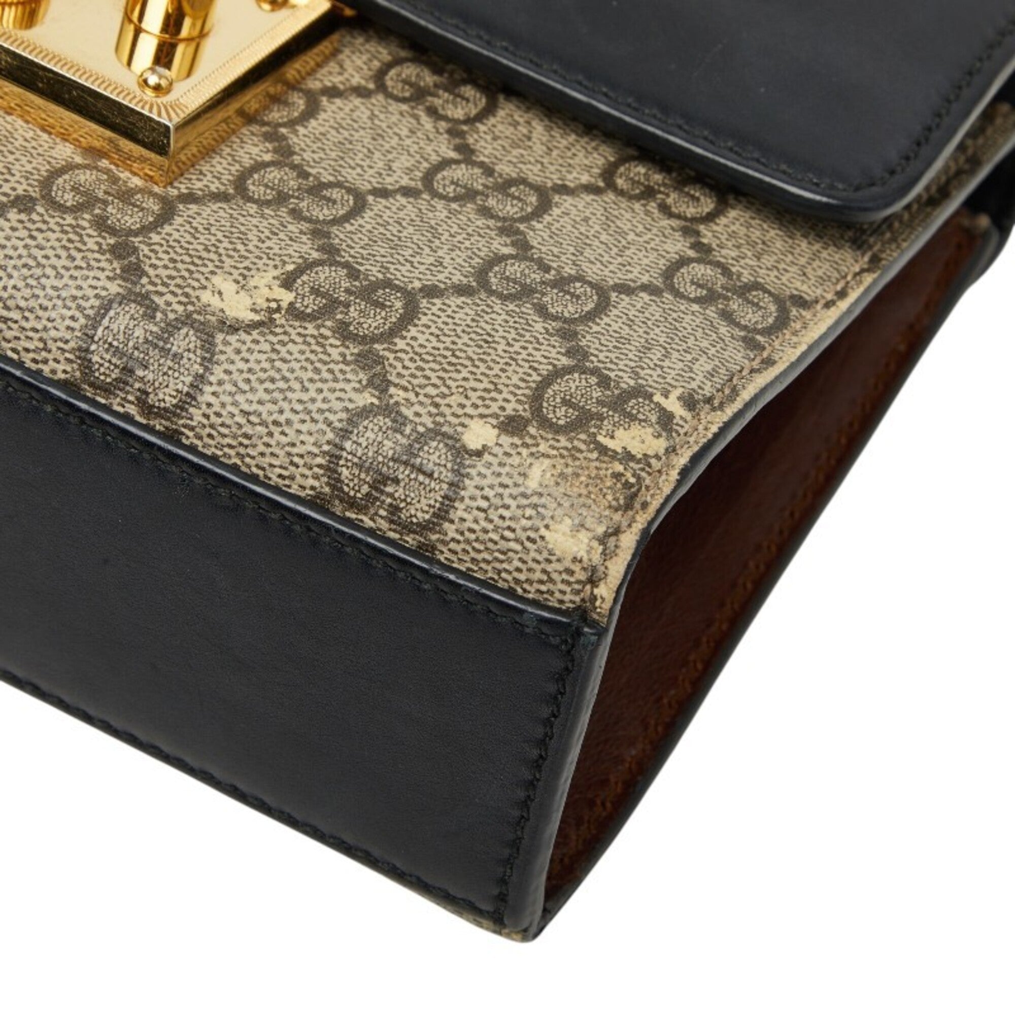 Gucci Black Brown Leather Shoulder Bag (Pre-Owned)
