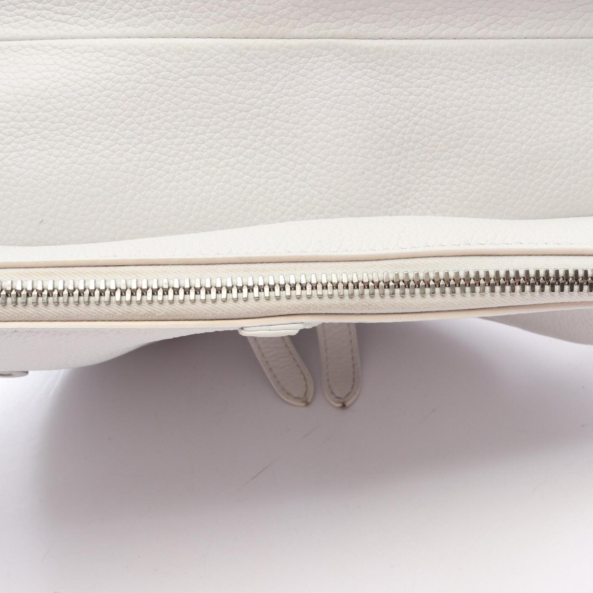 Christian Dior White Leather Fanny Pack Handbag Saddle Bag (Pre-Owned)
