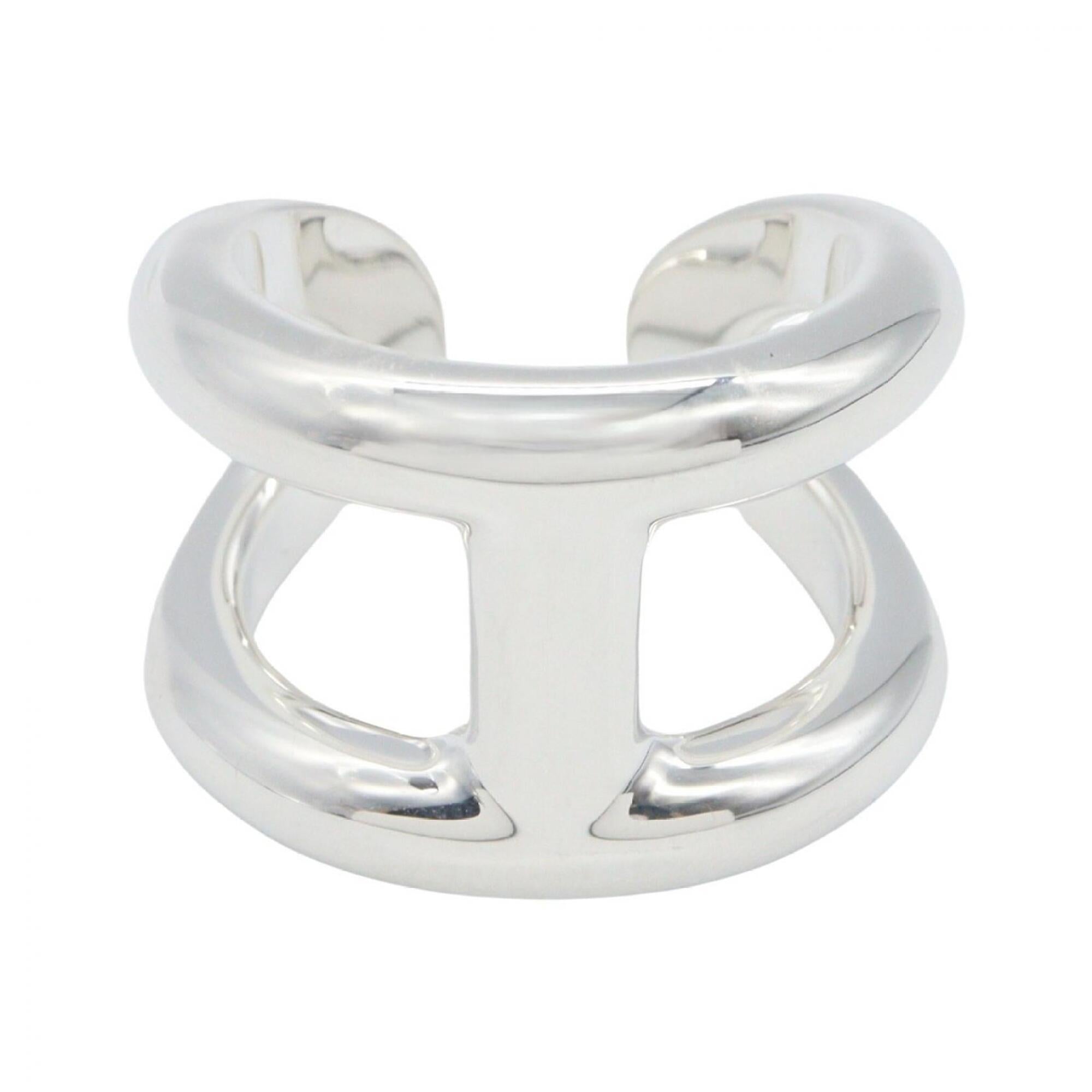 Hermes Silver Silver 925 Band Ring (Pre-Owned)