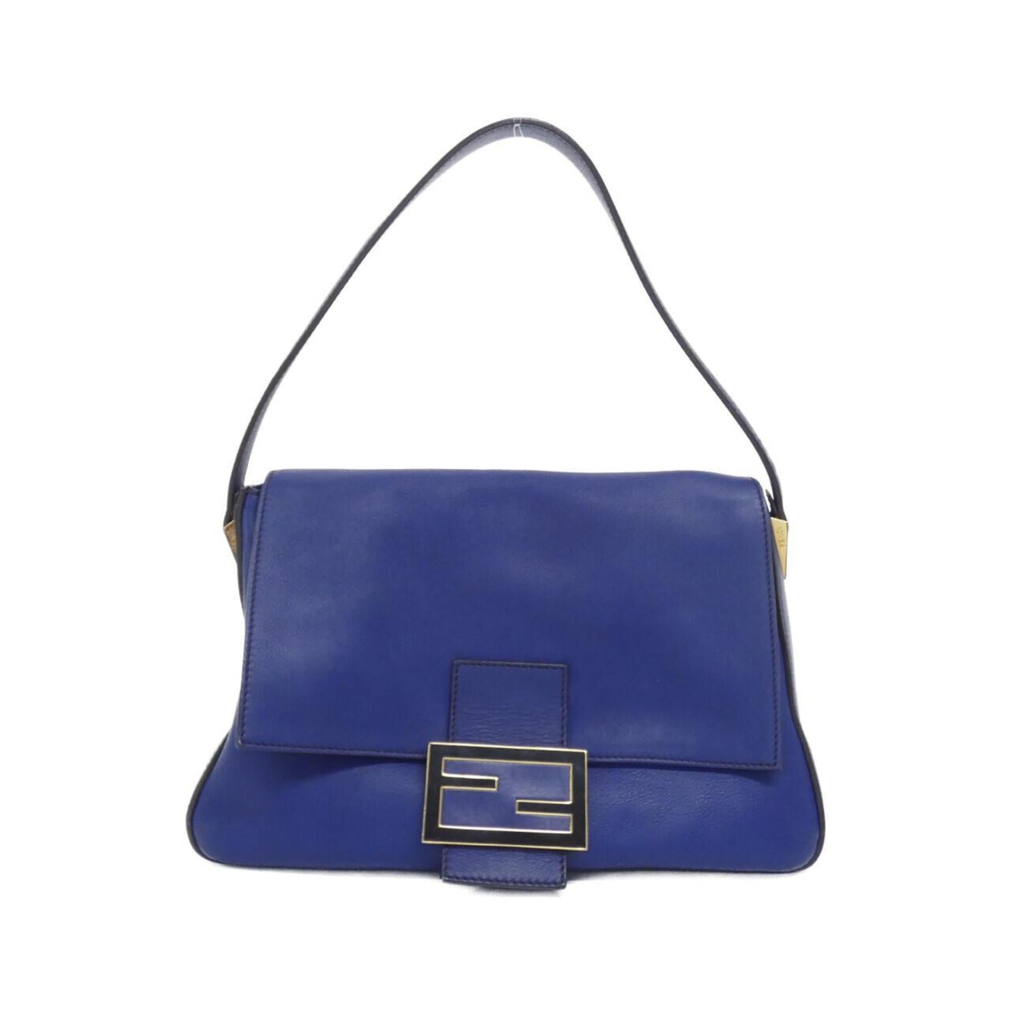 Fendi Blue Leather Shoulder Bag (Pre-Owned)