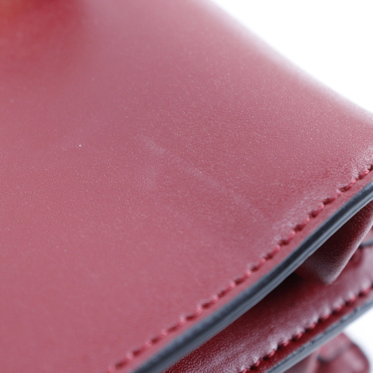 Fendi Red Color Leather Shoulder Bag (Pre-Owned)