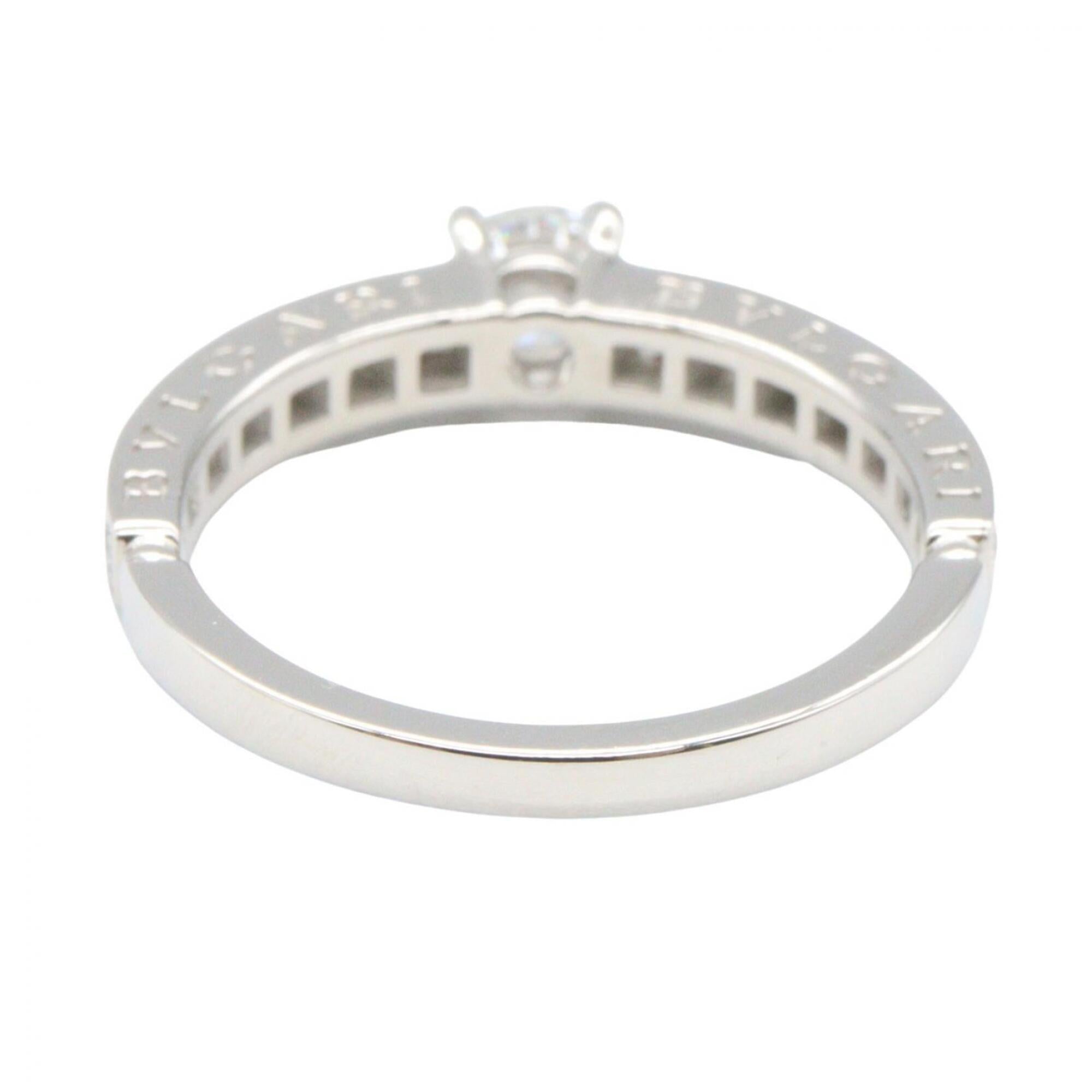 Bvlgari Silver Clear Platinum 950 Band Ring (Pre-Owned)