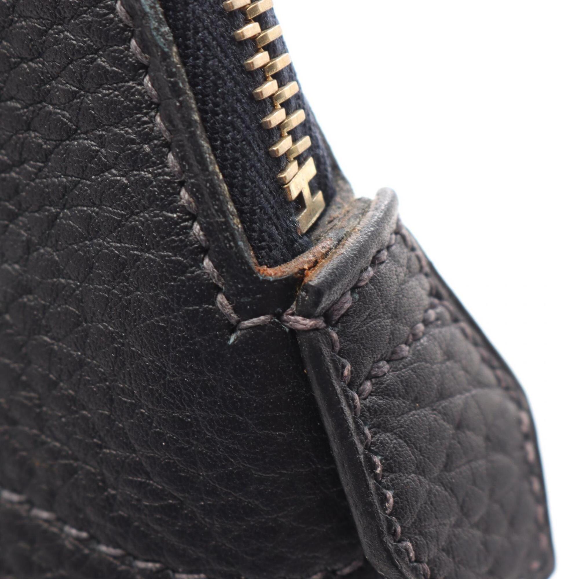 Hermes Navy Fjord Leather Leather Handbag (Pre-Owned)