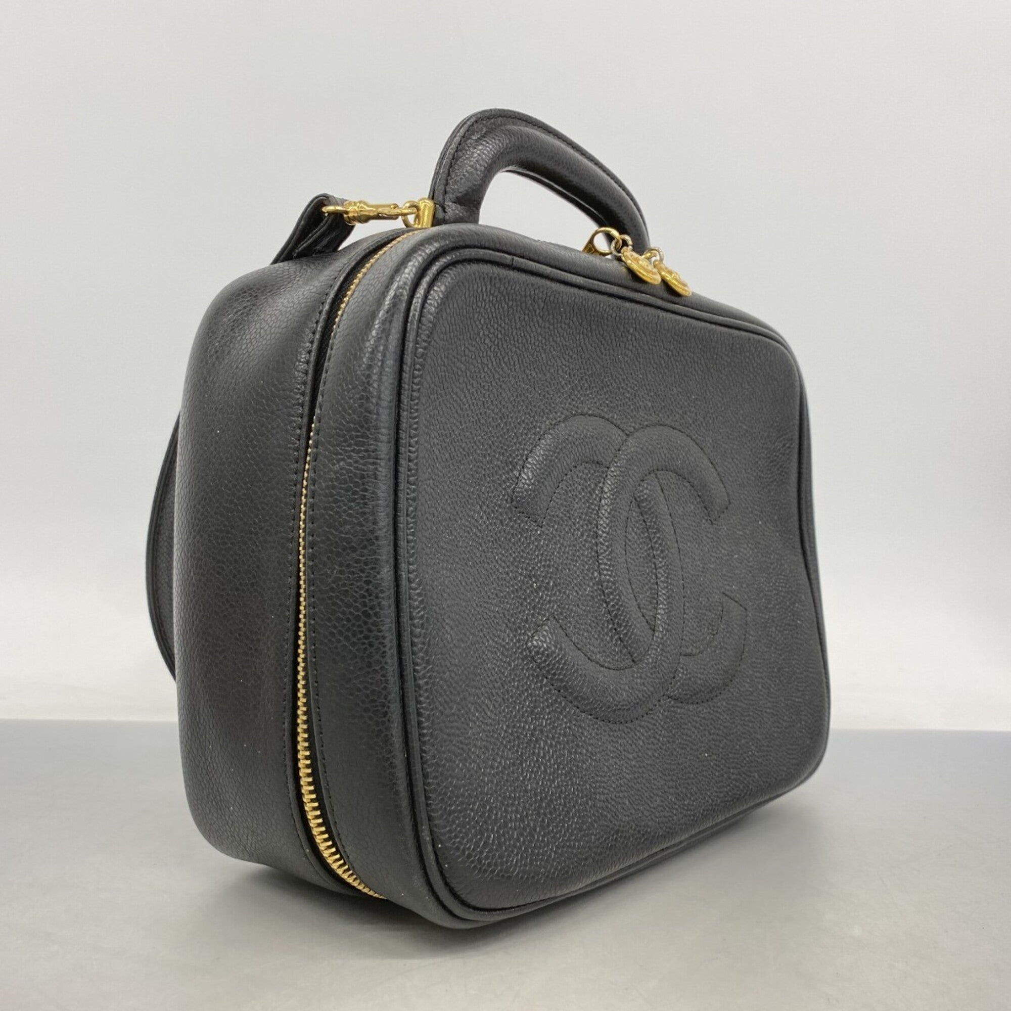 Chanel Black Grained Calfskin Vanity Bag (Pre-Owned)