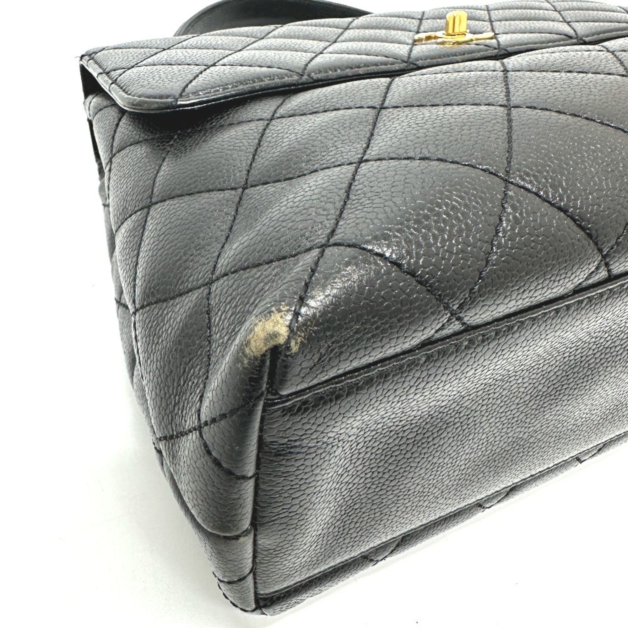 Chanel Black Leather Handbag (Pre-Owned)