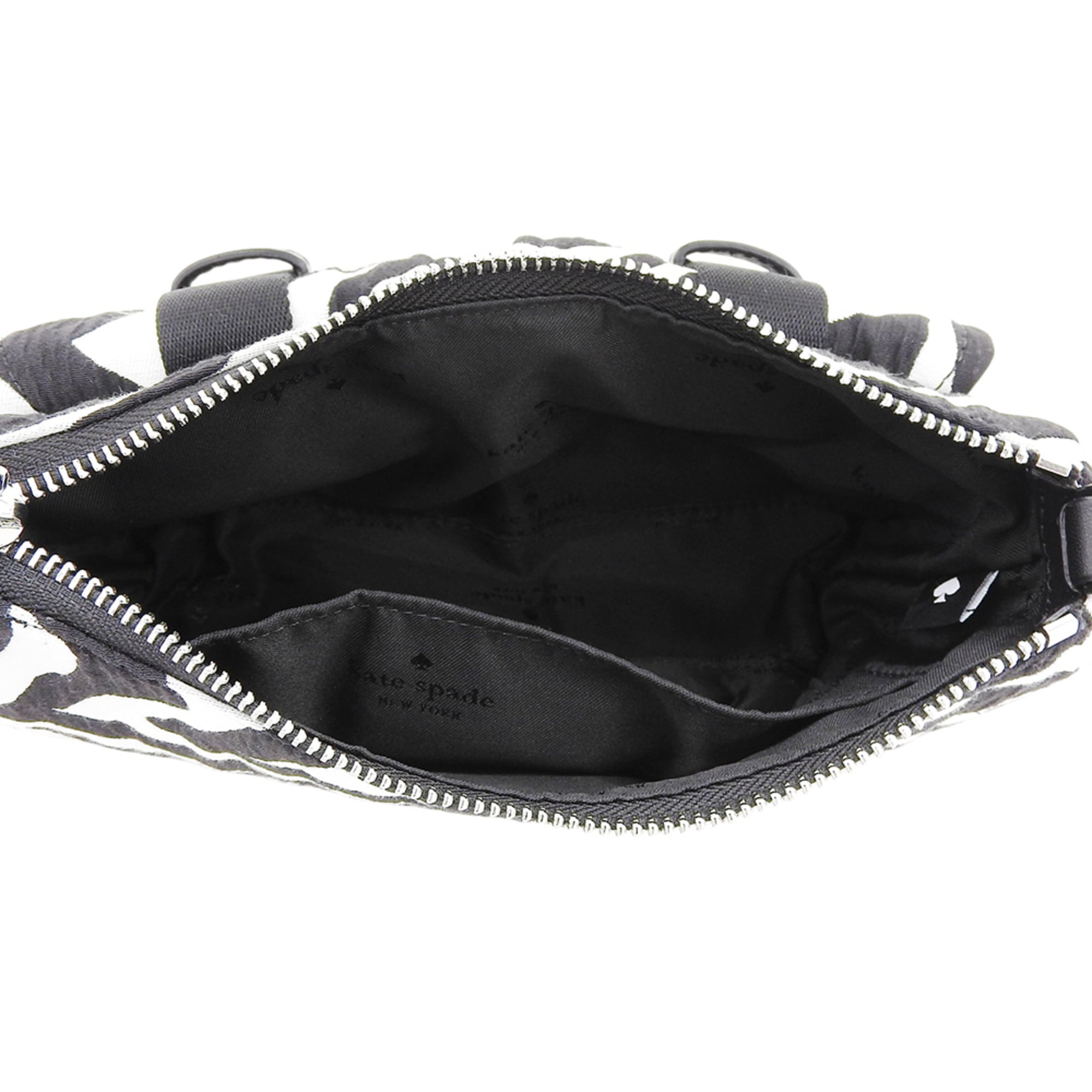 Kate Spade Black White Canvas Crossbody Bag Shoulder Bag (Pre-Owned)