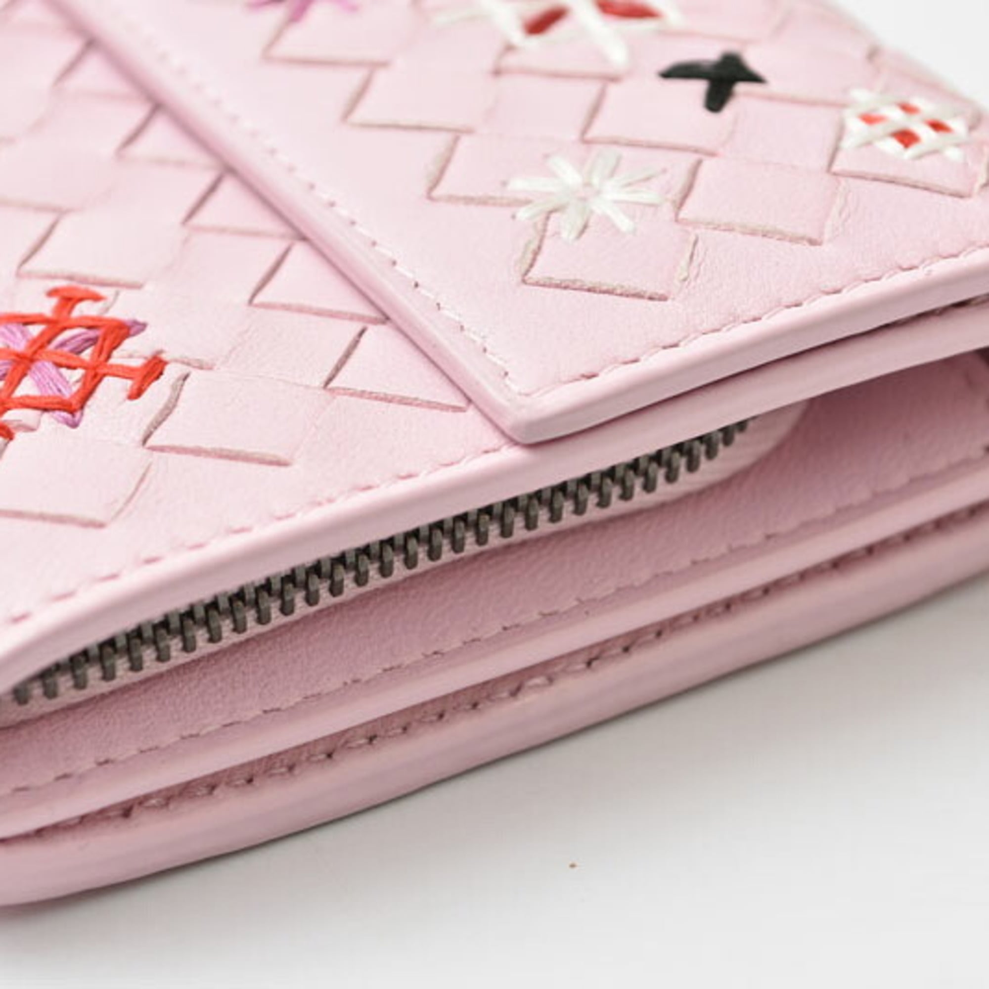 Bottega Veneta Pink Embroidery Coin Purse/Coin Case (Pre-Owned)