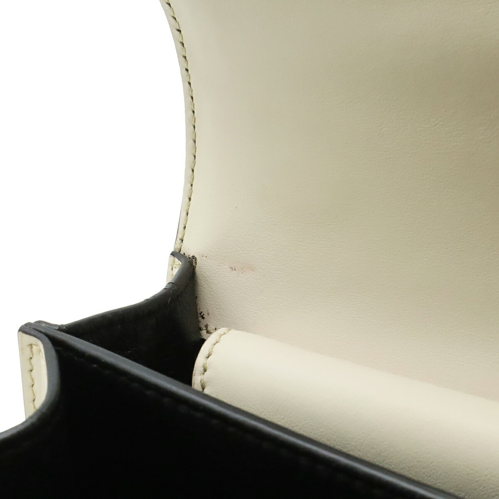 Prada Beige Black Nero Talco Leather Pochette Shoulder Bag (Pre-Owned)