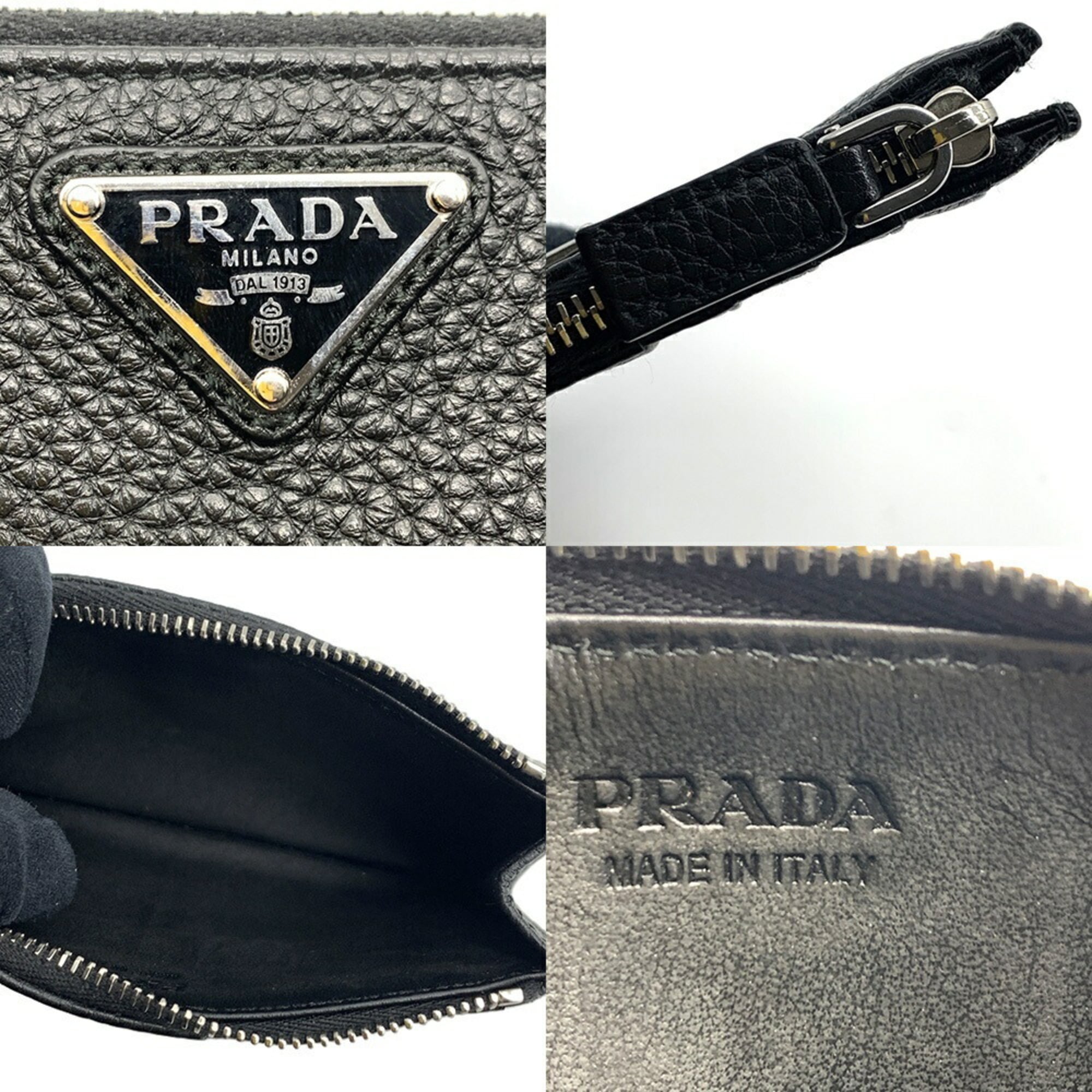 Prada Black Vitello Daino Coin Purse/Coin Case (Pre-Owned)