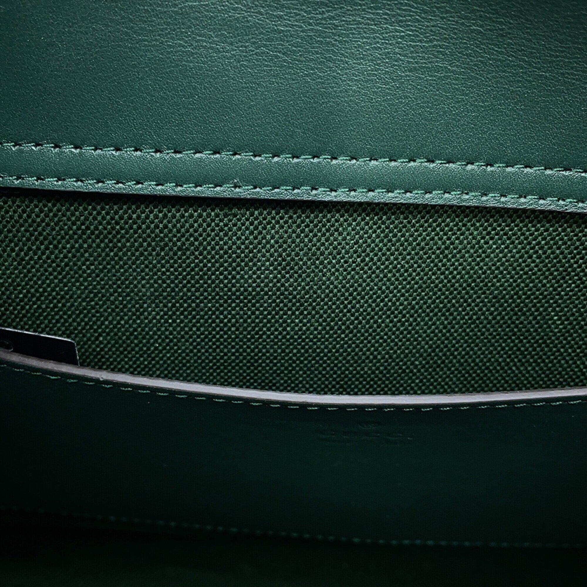 Gucci Green Leather Handbag Tote Bag (Pre-Owned)