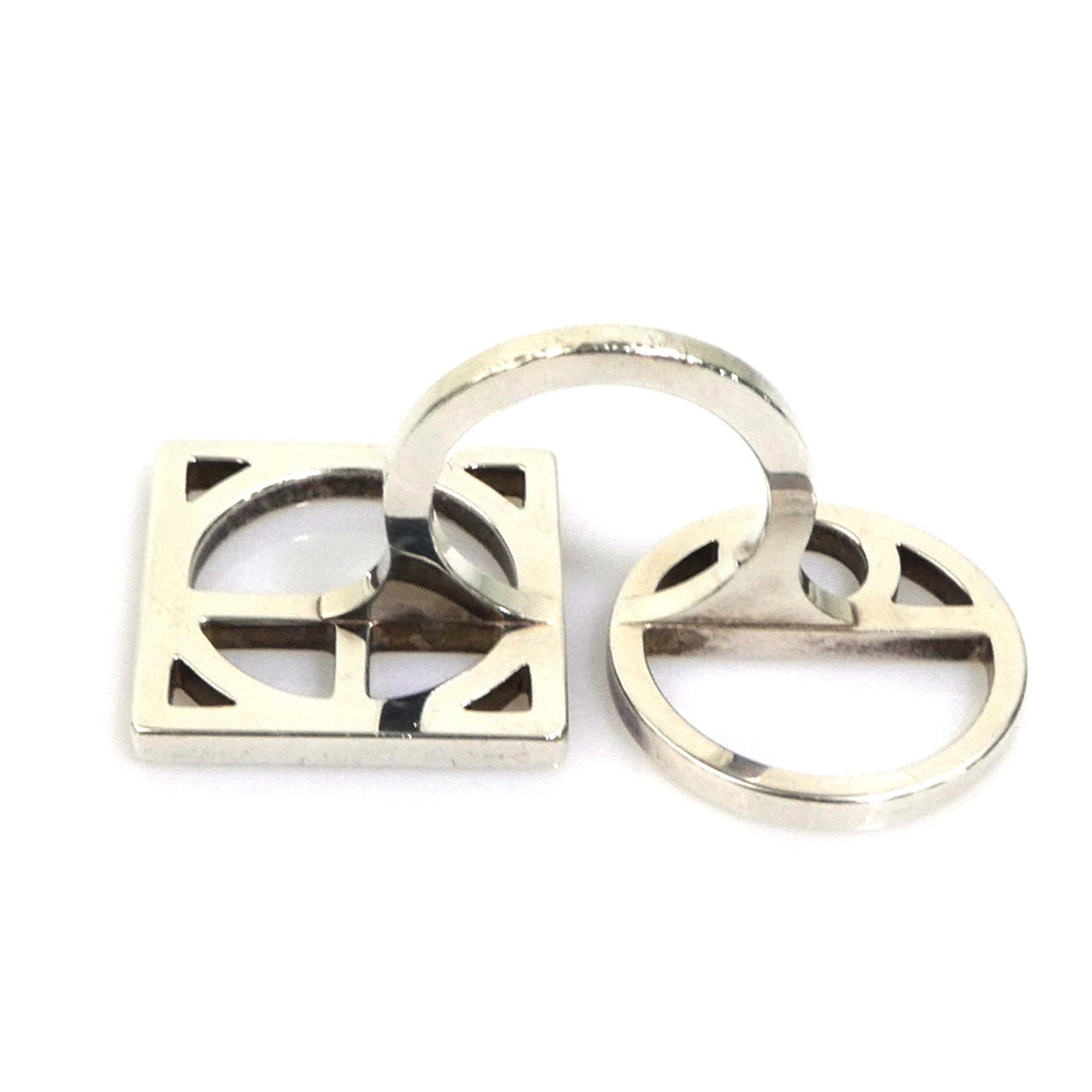 Hermes Silver Silver 925 Band Ring (Pre-Owned)