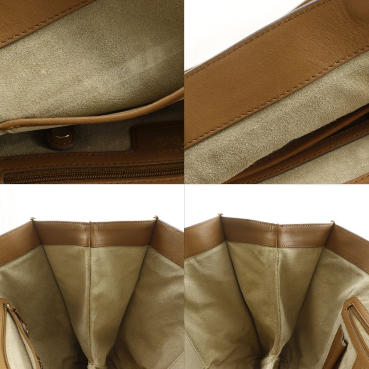 Anya Hindmarch Brown White Canvas Leather Tote Bag (Pre-Owned)