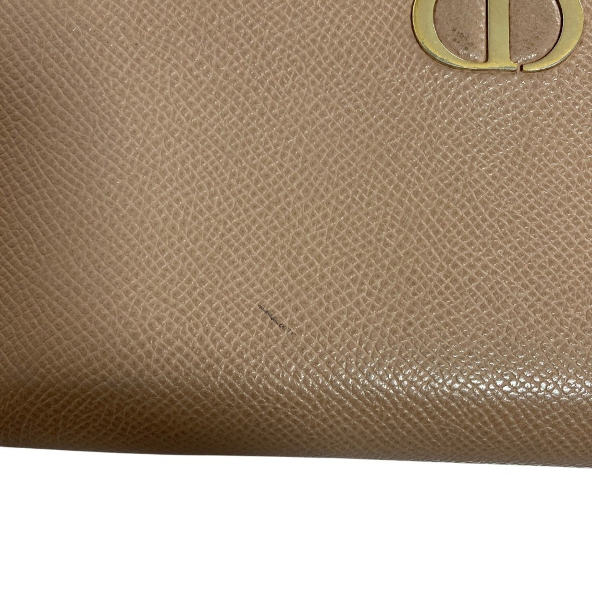 Christian Dior Beige Leather Long Wallet (Bi-Fold) (Pre-Owned)