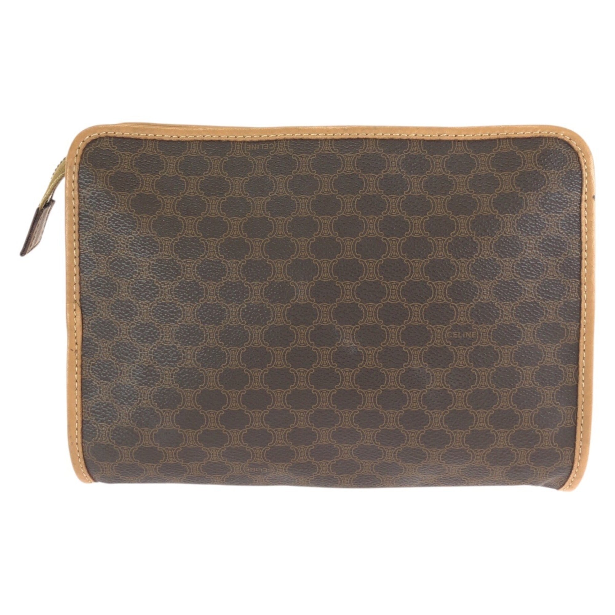 Celine Brown Pvc Leather Clutch Bag (Pre-Owned)