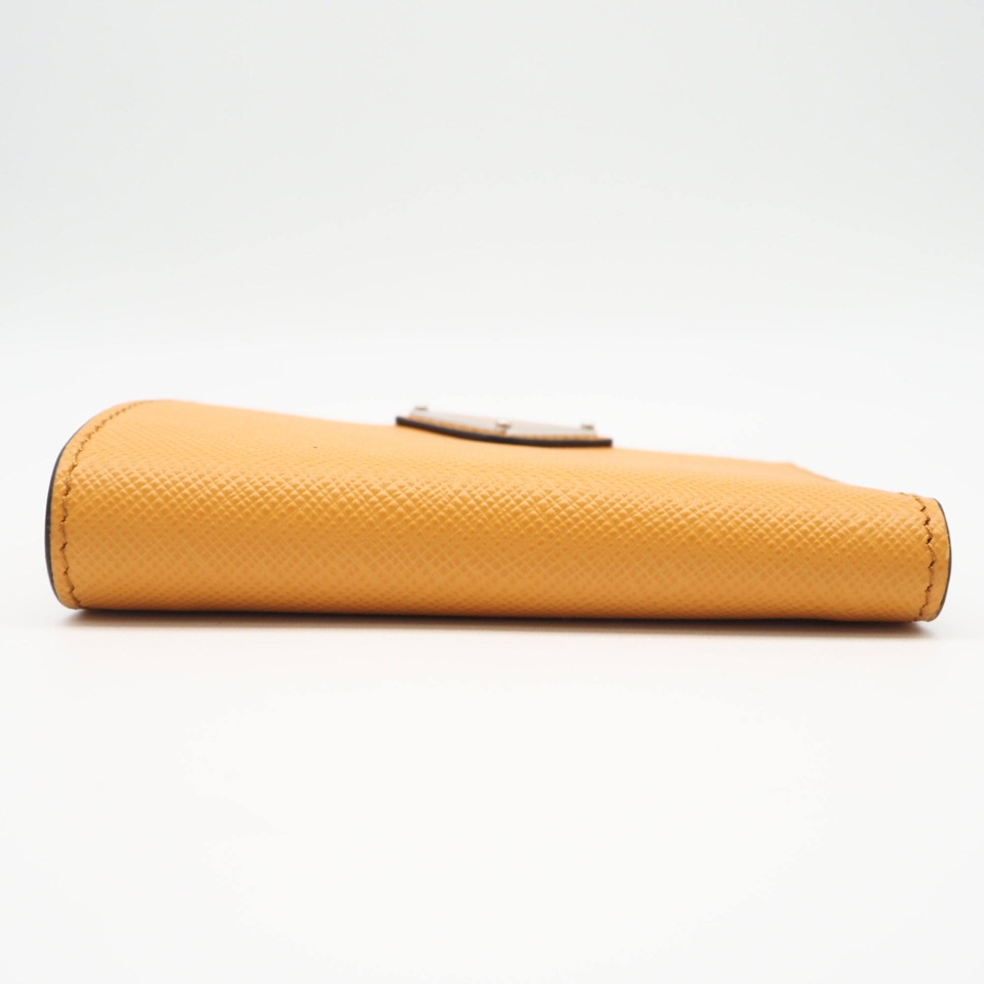 Prada Orange Saffiano Triangle Wallet (Bi-Fold) (Pre-Owned)