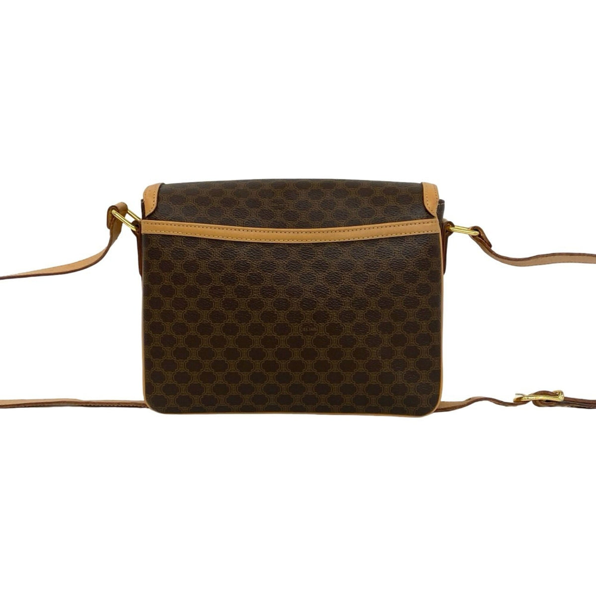 Celine Brown Leather Pvc Crossbody Bag Pochette Shoulder Bag (Pre-Owned)