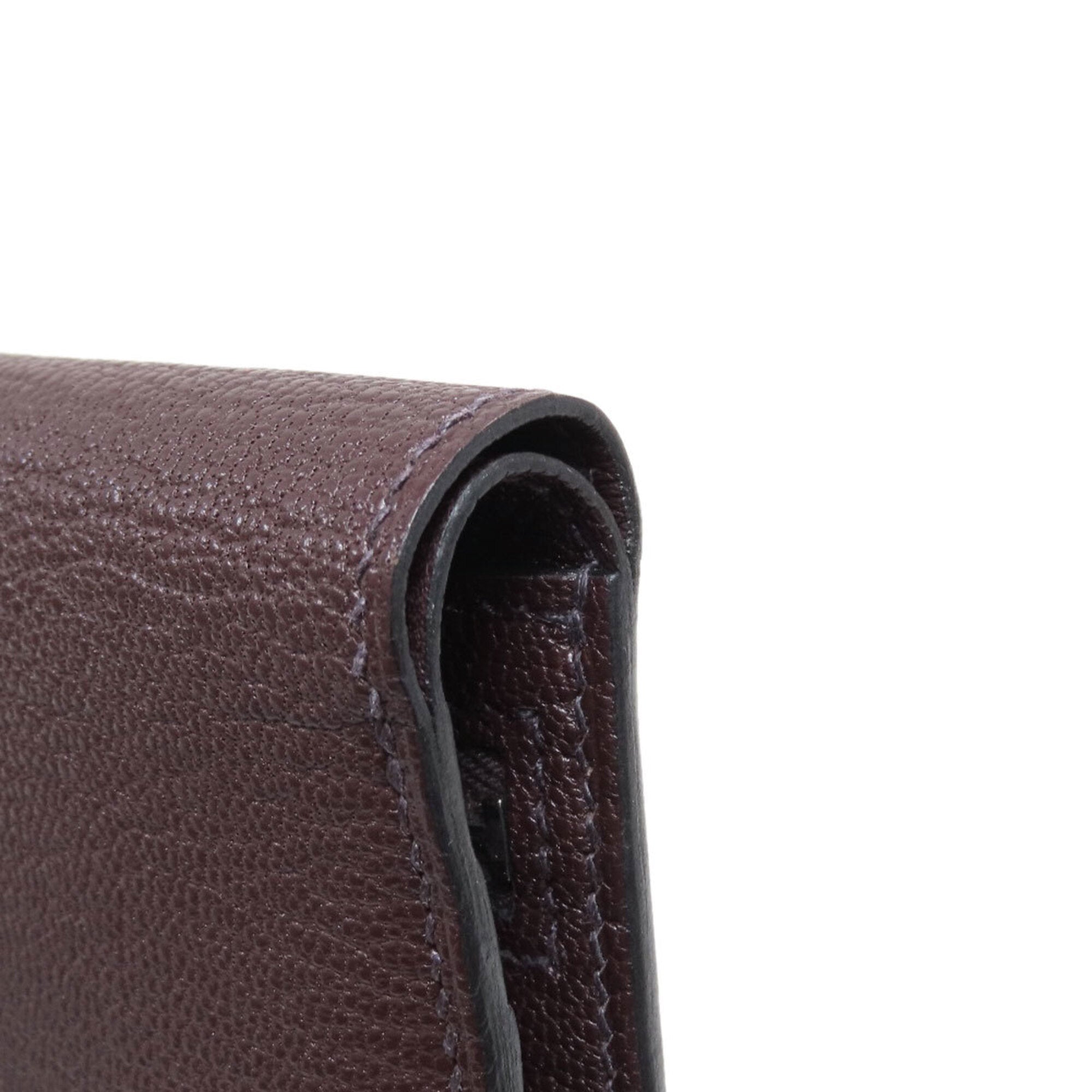 Hermes Bordeaux Chevre Leather Wallet (Bi-Fold) (Pre-Owned)