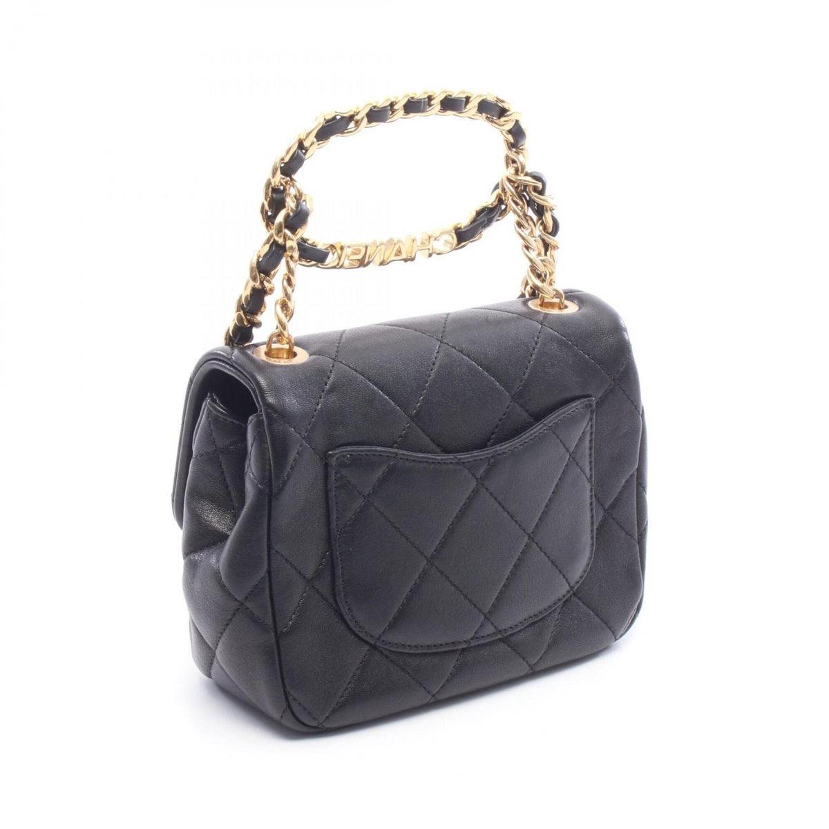 Chanel Black Leather Handbag Shoulder Bag (Pre-Owned)
