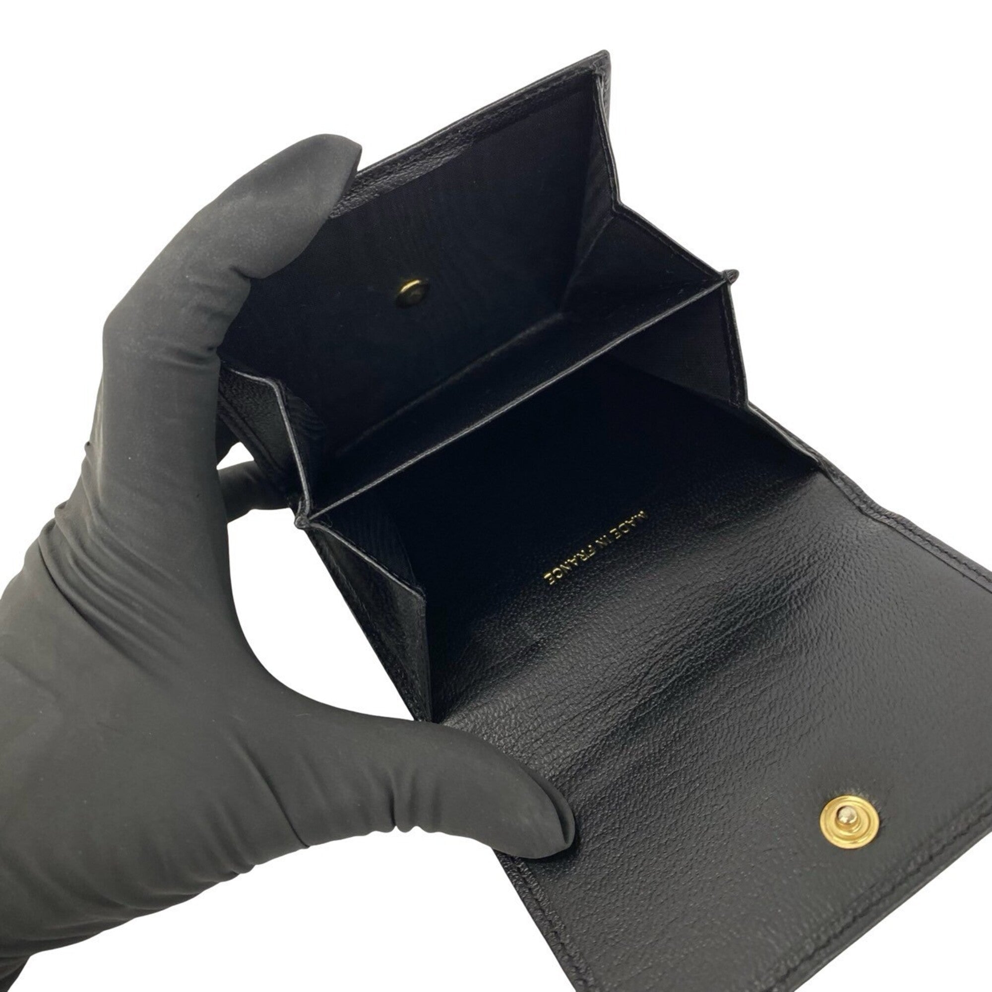 Chanel Black Leather Wallet (Tri-Fold) (Pre-Owned)