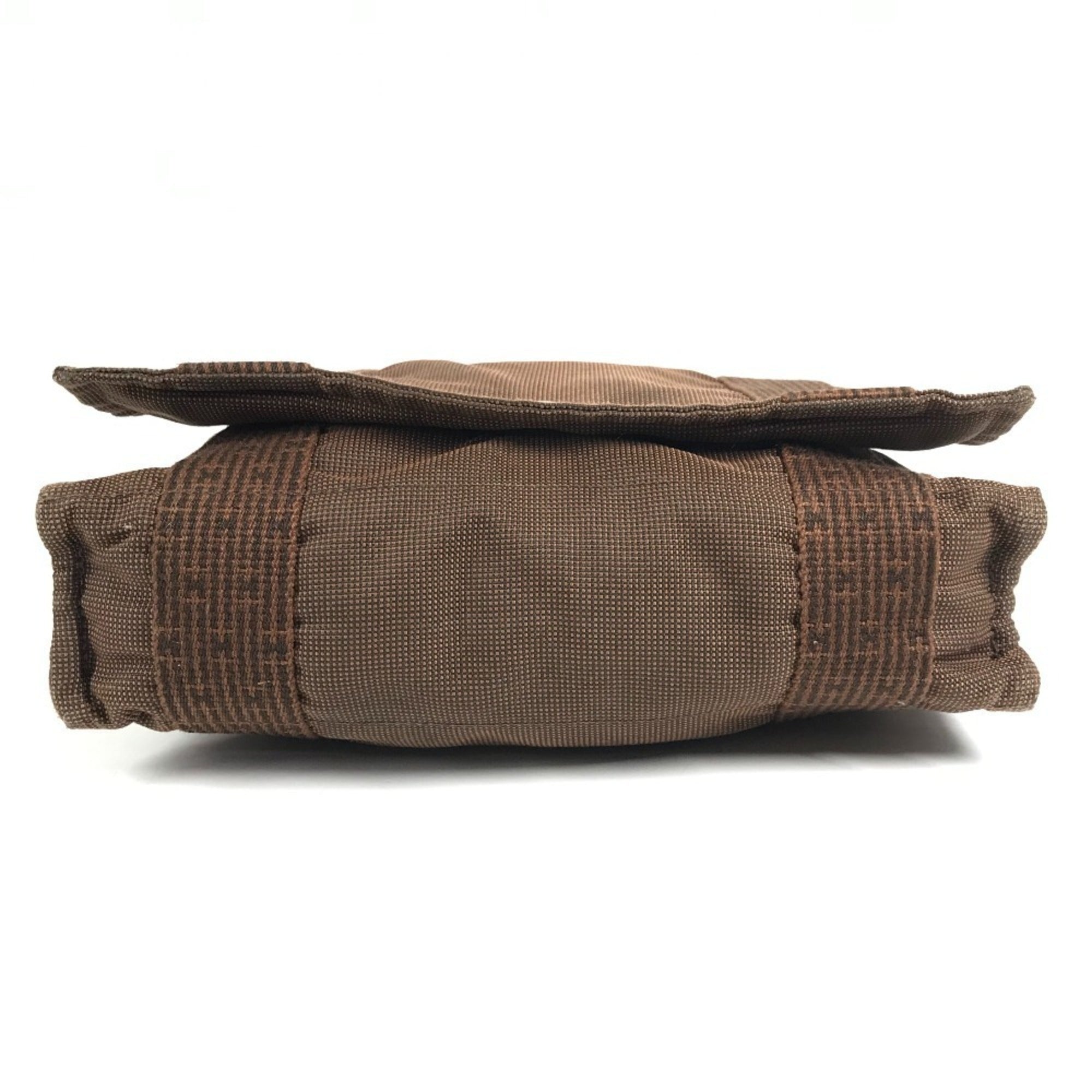 Hermes Brown Canvas Messenger Bag Shoulder Bag (Pre-Owned)
