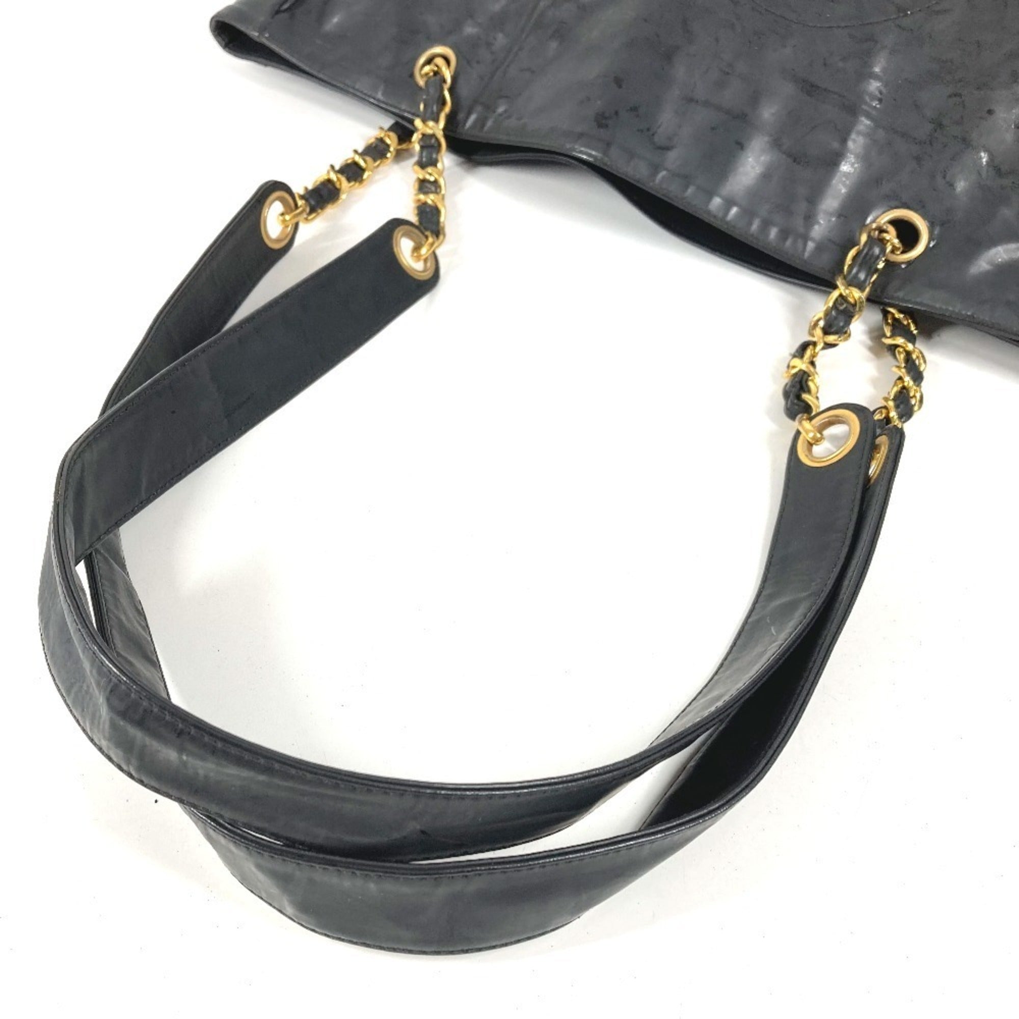 Chanel Black Coated Canvas Shoulder Bag Tote Bag (Pre-Owned)