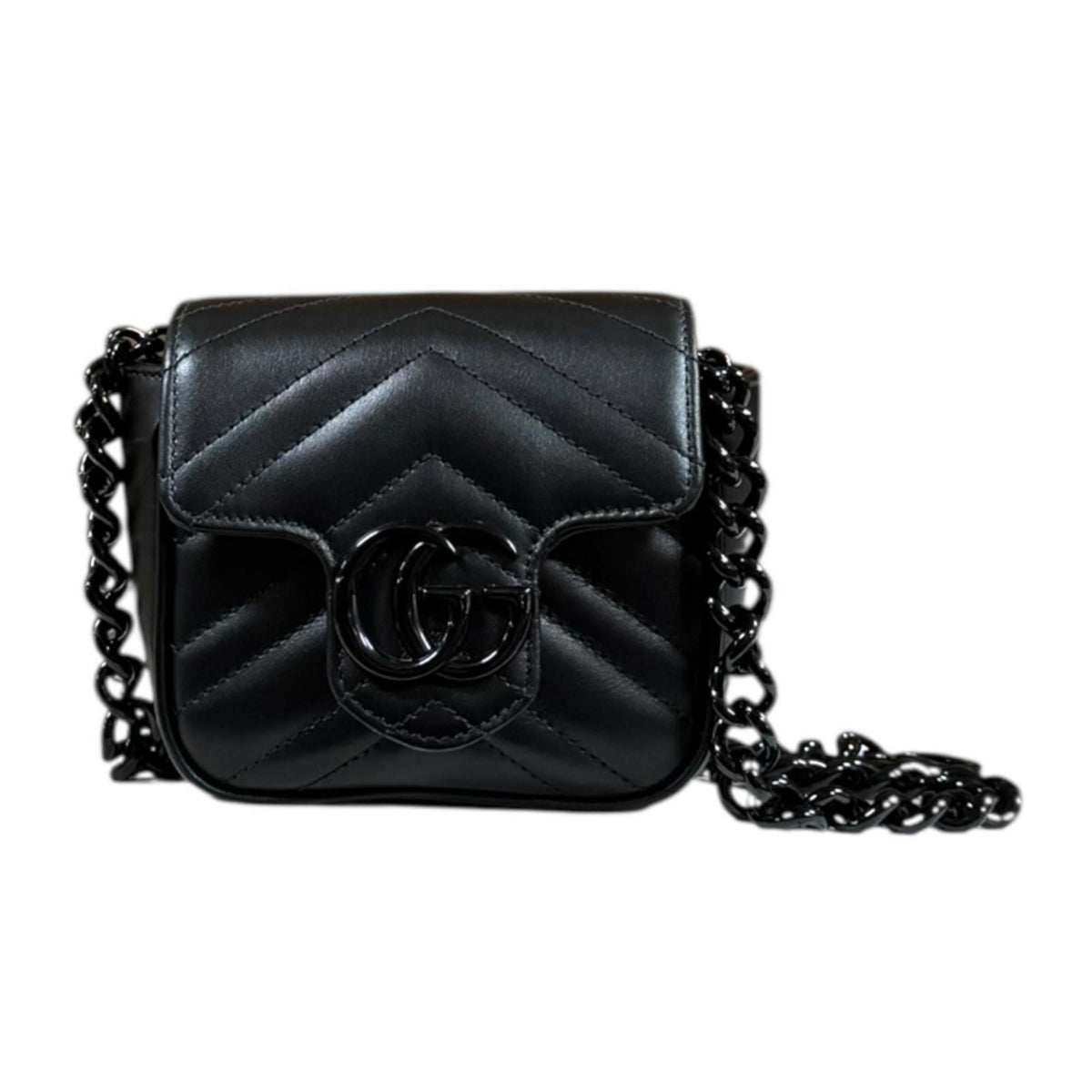 Gucci Black Leather Pochette Shoulder Bag (Pre-Owned)